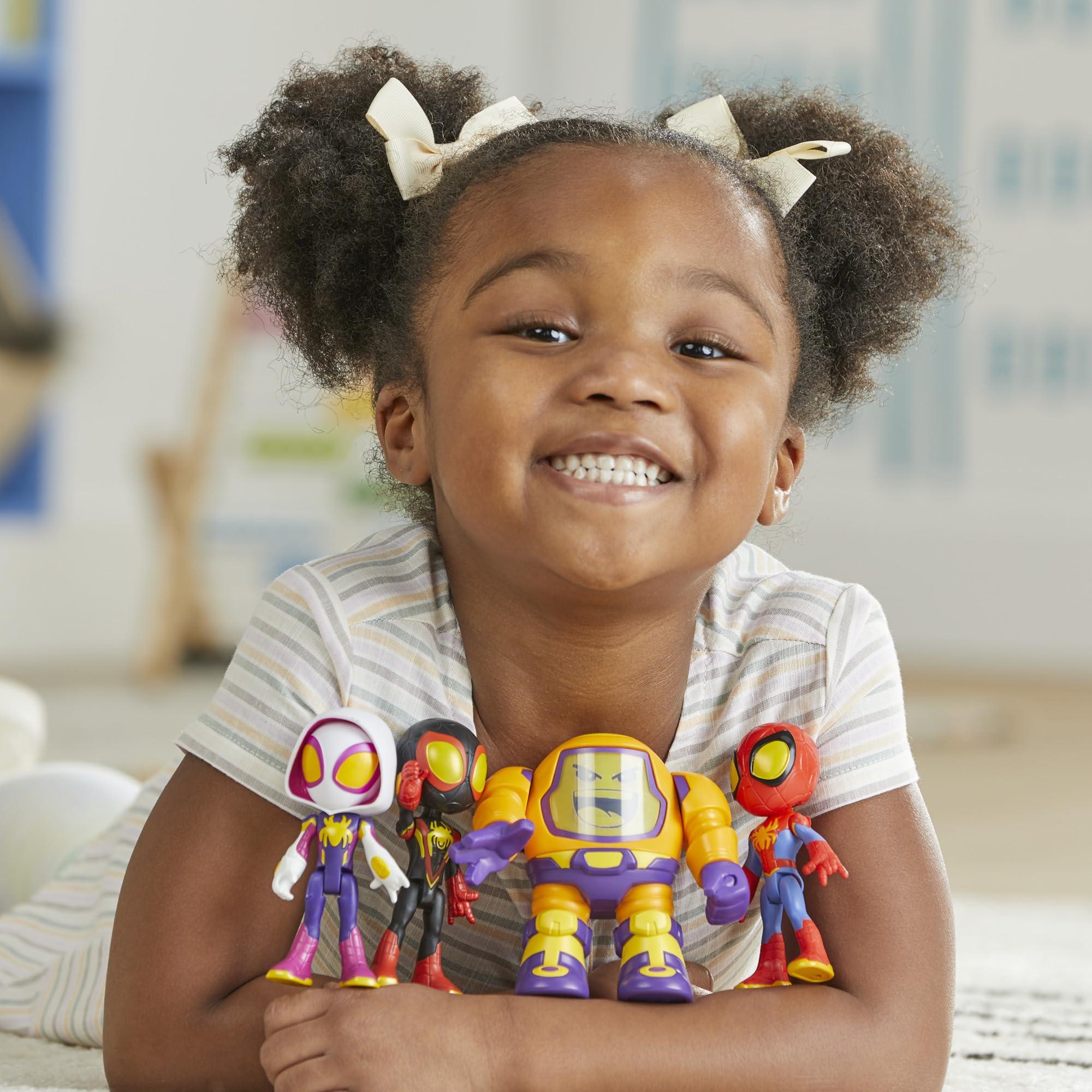 Spidey and his Amazing Friends Spidey and his Amazing Friends Marvel Web-Spinners Gear Up for Adventure 4-Pack, 4-Inch Action Figures with 6 Accessories, Super Hero Toys for Kids 3+