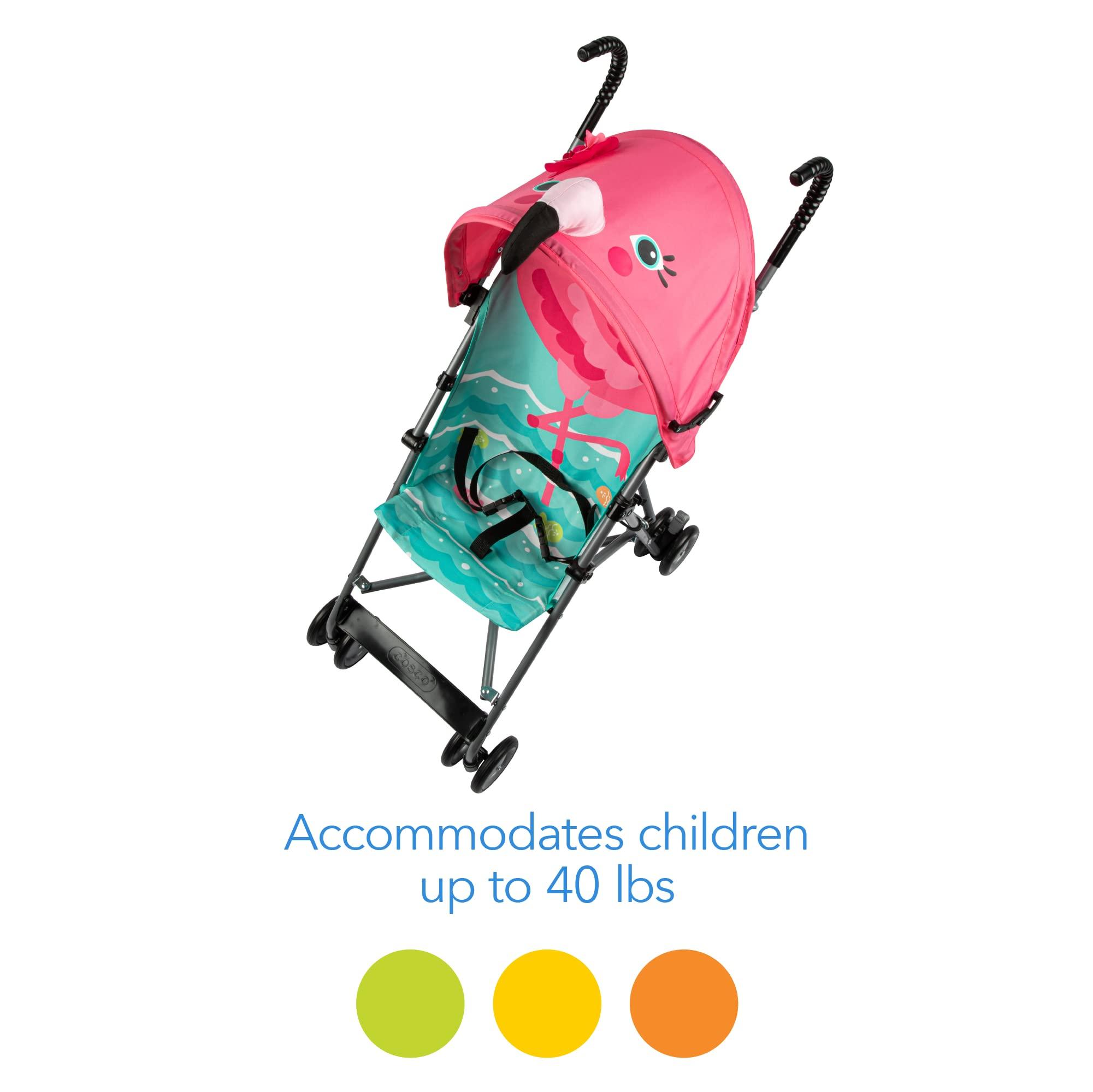 Cosco Cosco Character Umbrella Stroller, Easy to Store Anywhere with its Compact Umbrella fold, Pink Flamingo