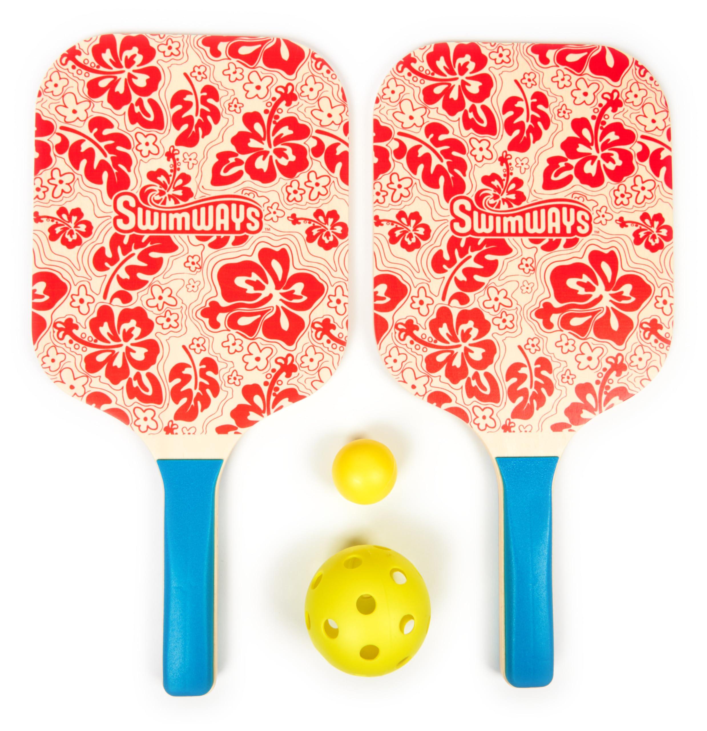 SwimWays Swimways Hydro Paddle & Pickleball Set, Pickleball Paddles and Balls for Pool, Lake and Beach Games, Outdoor Toys for Kids and Adults Aged 5 & Up