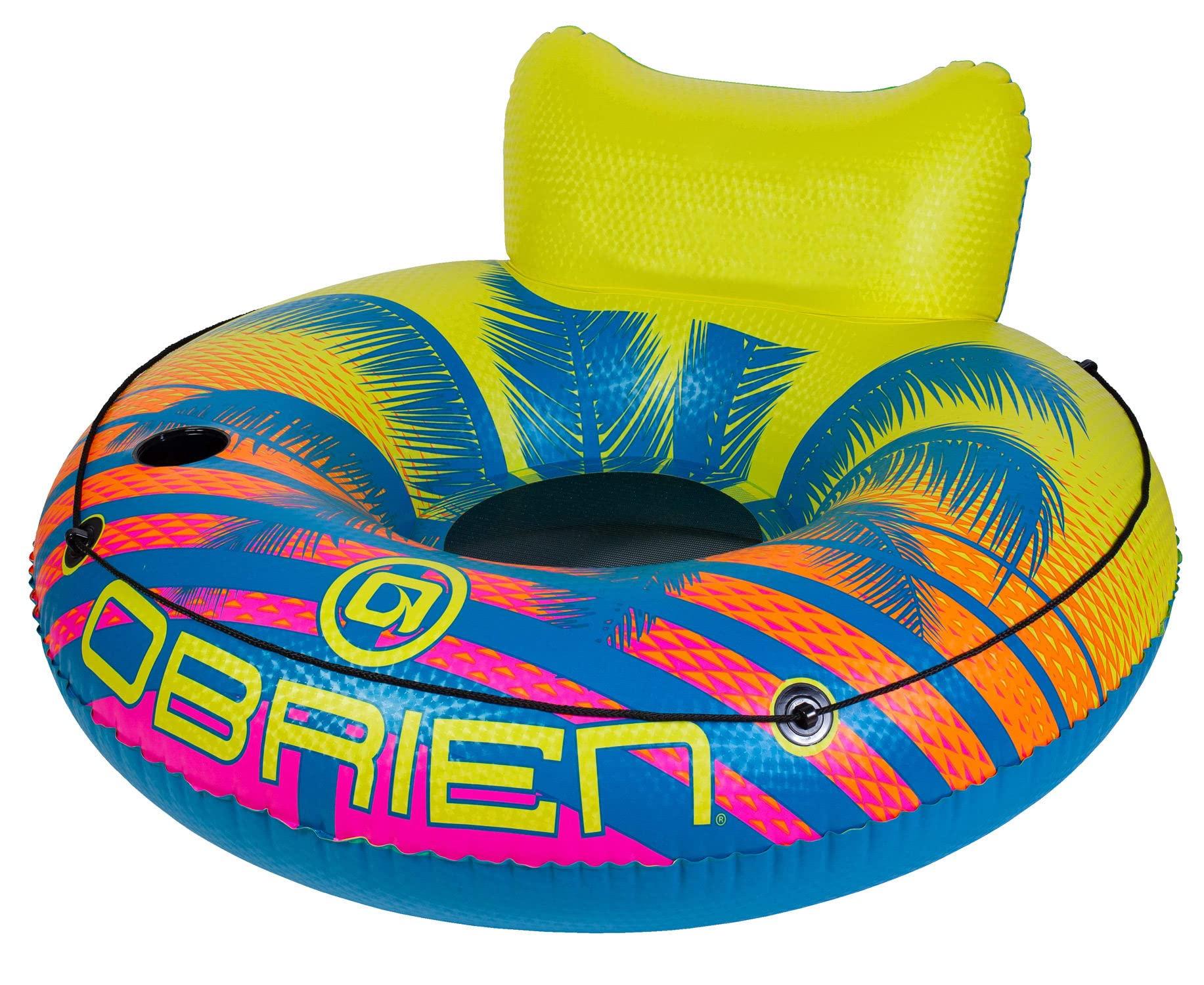 O'Brien O'Brien Easy Rider Single Person River, Lake, Pool Float with Handles, Yellow