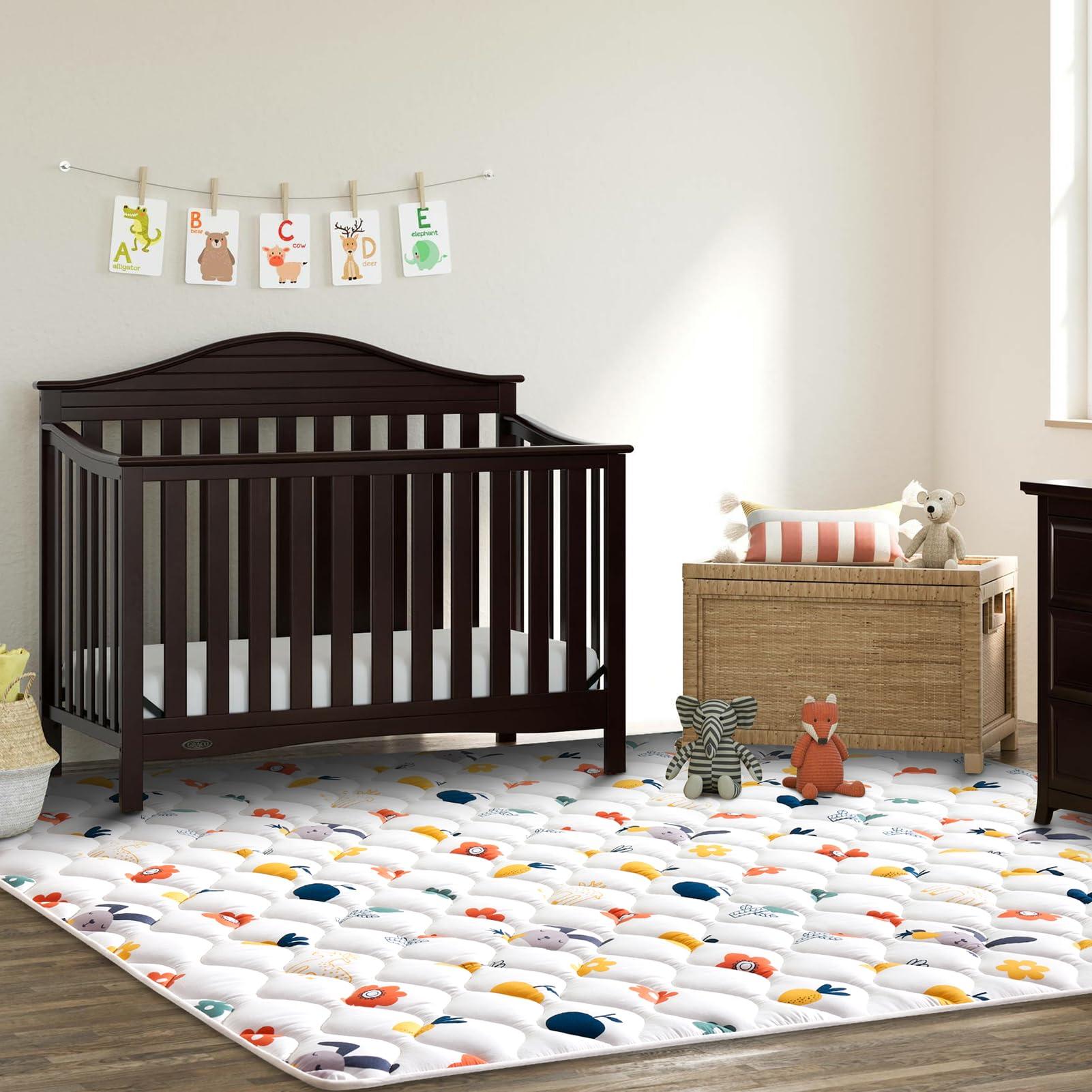 VIVIDVIBEBEARPAS Premium Foam Baby Play Mat 79" X 59", Thick One-Piece Crawling Mat, Odorless Baby Mat Floor Mat, Non-Slip Cushioned Baby Playmat for Infants,Babies,Toddlers. Machine Washable for Easy Care.