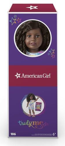 American Girl American Girl Truly Me 18-inch Doll #106 with Brown Eyes, Black-Brown Hair, Very Deep Skin, T-shirt Dress, For Ages 6+