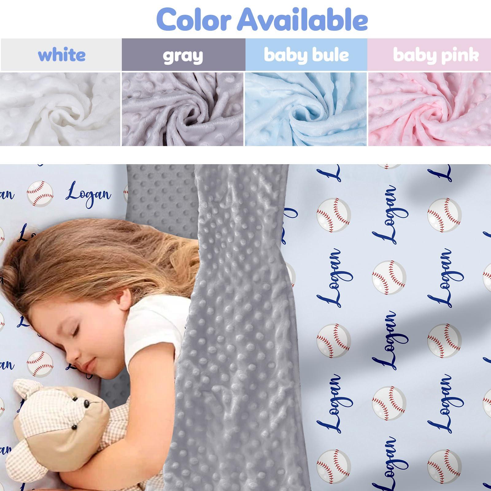 Evulum Custom Nap Mat for Daycare Toddler Boys - Sleeping Bag for Kids Nap Mats with Pillow Blanket for Preschool Kindergarten, Personalized Name Easy Carry Nap Sack Baby Blue Baseball
