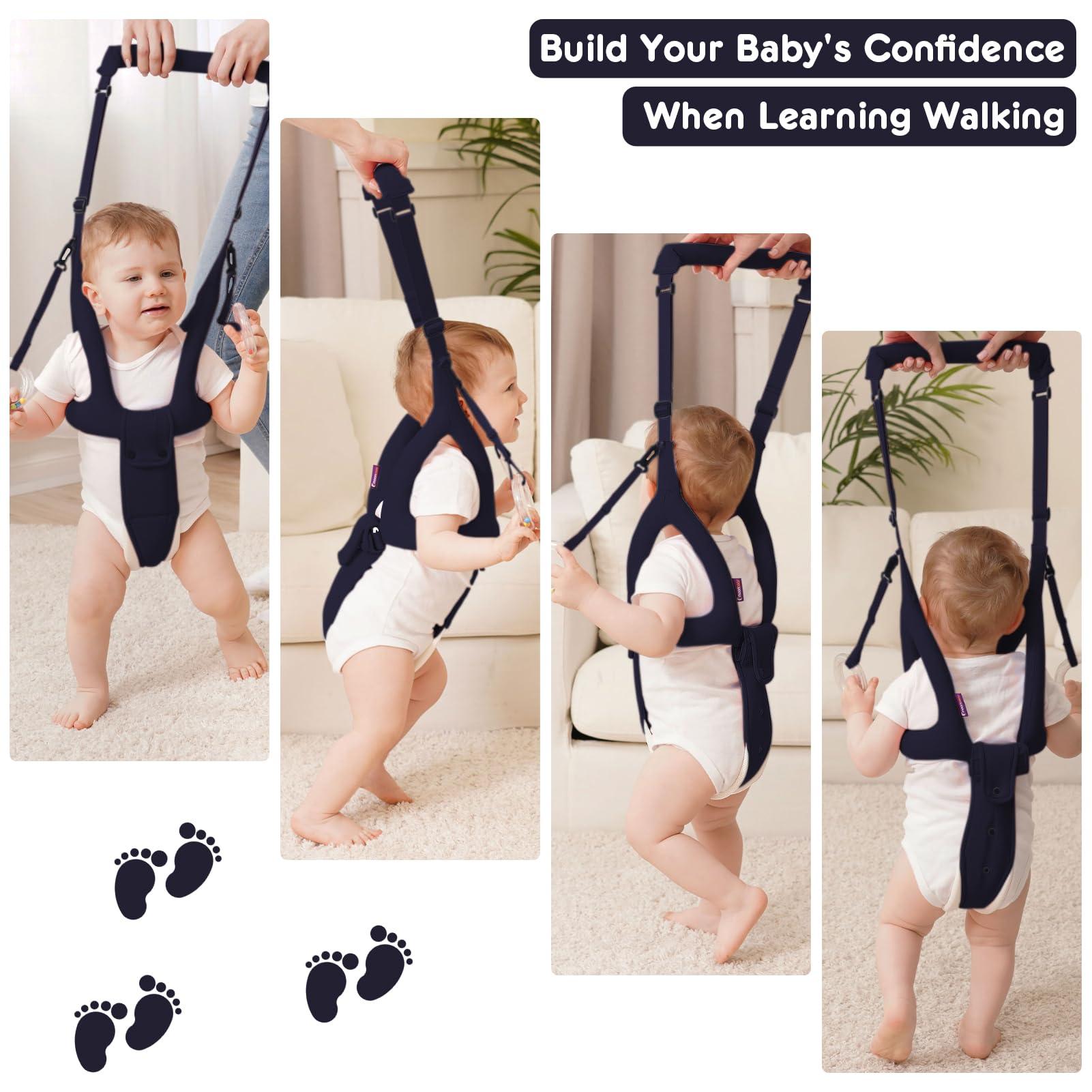 Ocanoiy Ocanoiy Baby Walking Helper, Handheld Baby Walking Harness, Infant Toddler Walker Assistant Belt, Baby Standing Support Help Baby Walk, Walking Assistance for Babies 8-16 Months (Dark Blue)