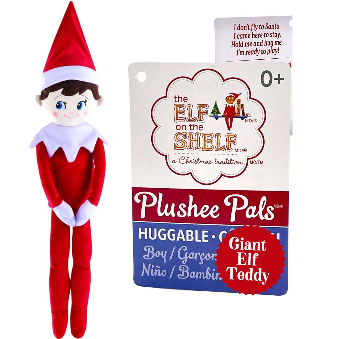 The Elf on the Shelf The Elf on the Shelf Plushee Pals 27 in Huggable Blue Eyed boy,Stuffed Plush Toy