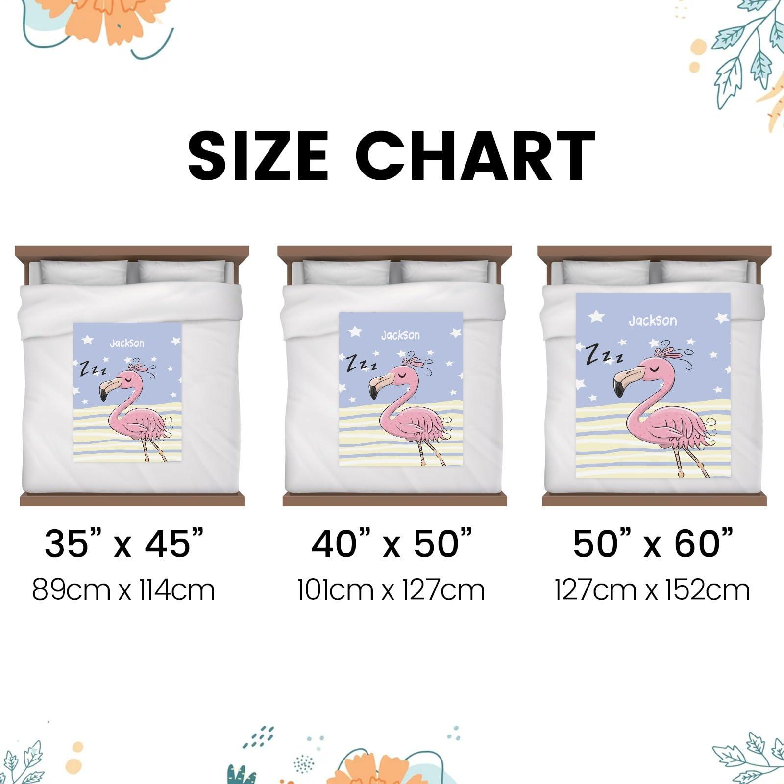 Joyestore Sleeping Flamingo Personalized Baby Blanket for Boys Girls Soft Minky Blanket with Dotted Backing, Custom Shower Gifts 50X60 in