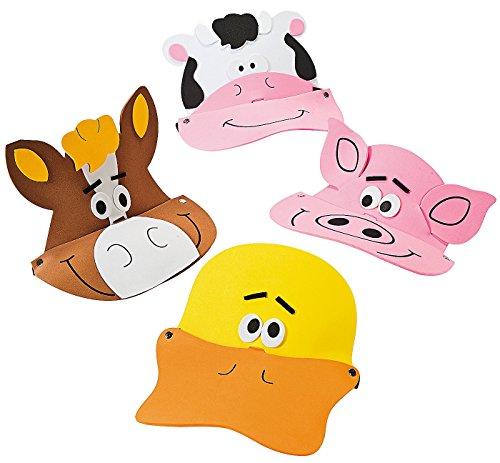 SmallToys Farm Animal Foam Visors (12 Pack) 21" Circ.