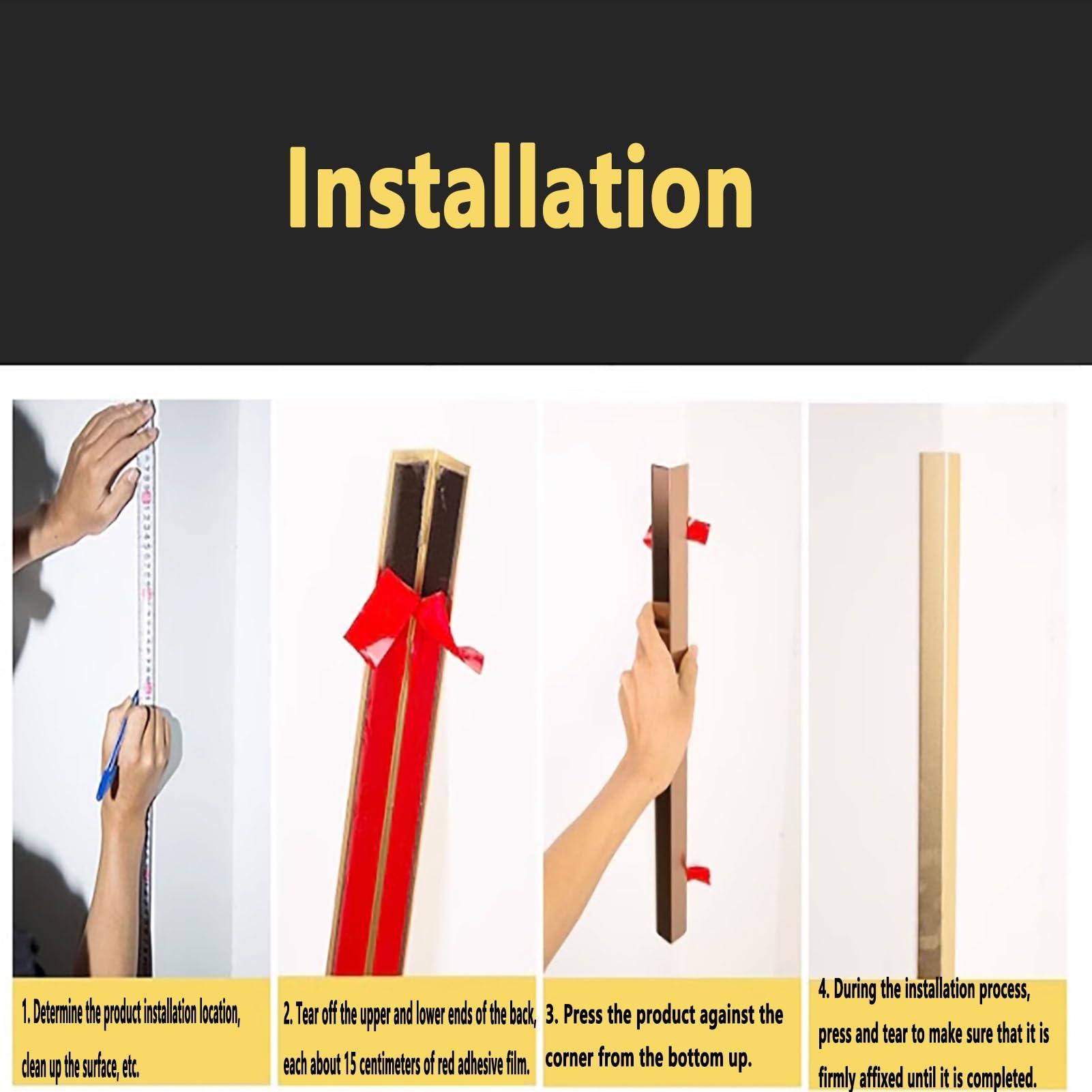 YSBJL YSBJL Aluminium Alloy Metal Corner Guards, Self-Adhesive Aluminum Angle Irons, 89-Degree AngleL Molding Corner Protectors for Walls(3.5X3.5X200CM)