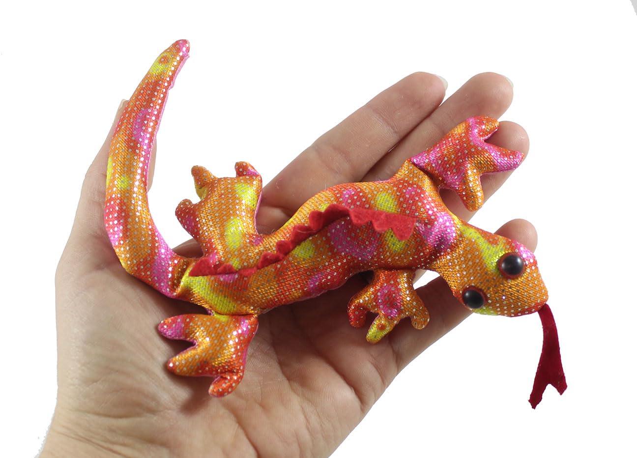 Curious Minds Busy Bags Set of 3 - Lizard Sand Filled Animal Toy - Heavy Weighted Sandbag Animal Plush Bean Bag Toss - Shimmering Glitter Gecko Sensory, Stress, Fidget Toy ADHD Special Needs Soothing