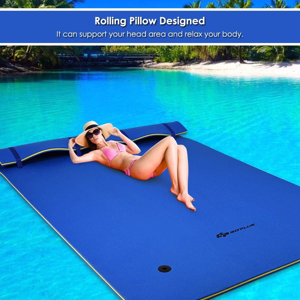 Goplus Goplus Floating Water Pad, Lily Pad for Water Recreation and Relaxing, 3-Layer Tear-Resistant XPE Foam Floating Mat for Beach, Ocean, Lake