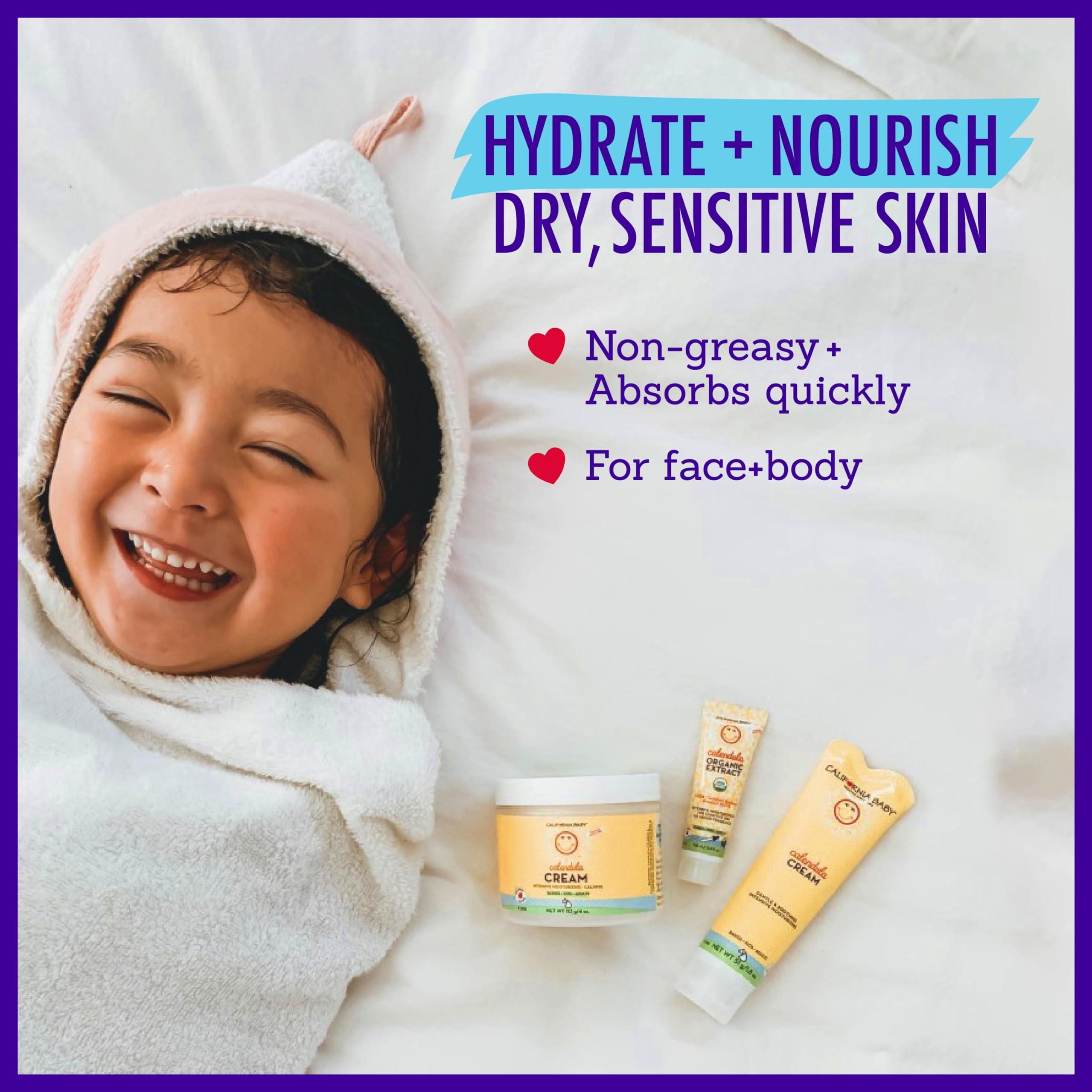 California Baby California Baby Calendula Cream | Soothing Baby Face Cream | 100% Plant-Based | Lavender Baby Lotion For Sensitive | Hypoallergenic | 2 Oz (Pack of 2)