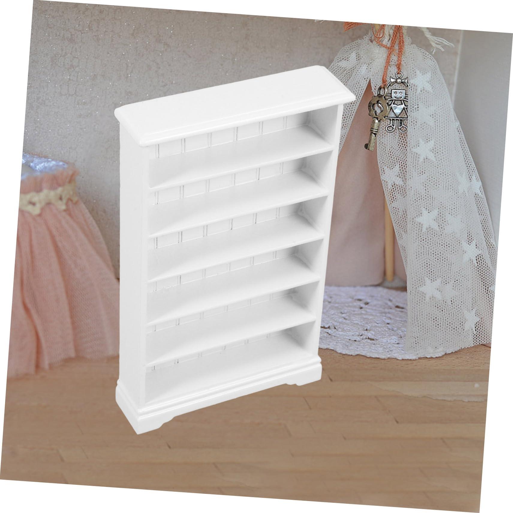 ERINGOGO ERINGOGO Wooden Dollhouse Bookshelf 6-Layer Mini Bookcase 1:12 Scale Wood Bookshelf Miniature Furniture Accessory for Dolls Library Decoration