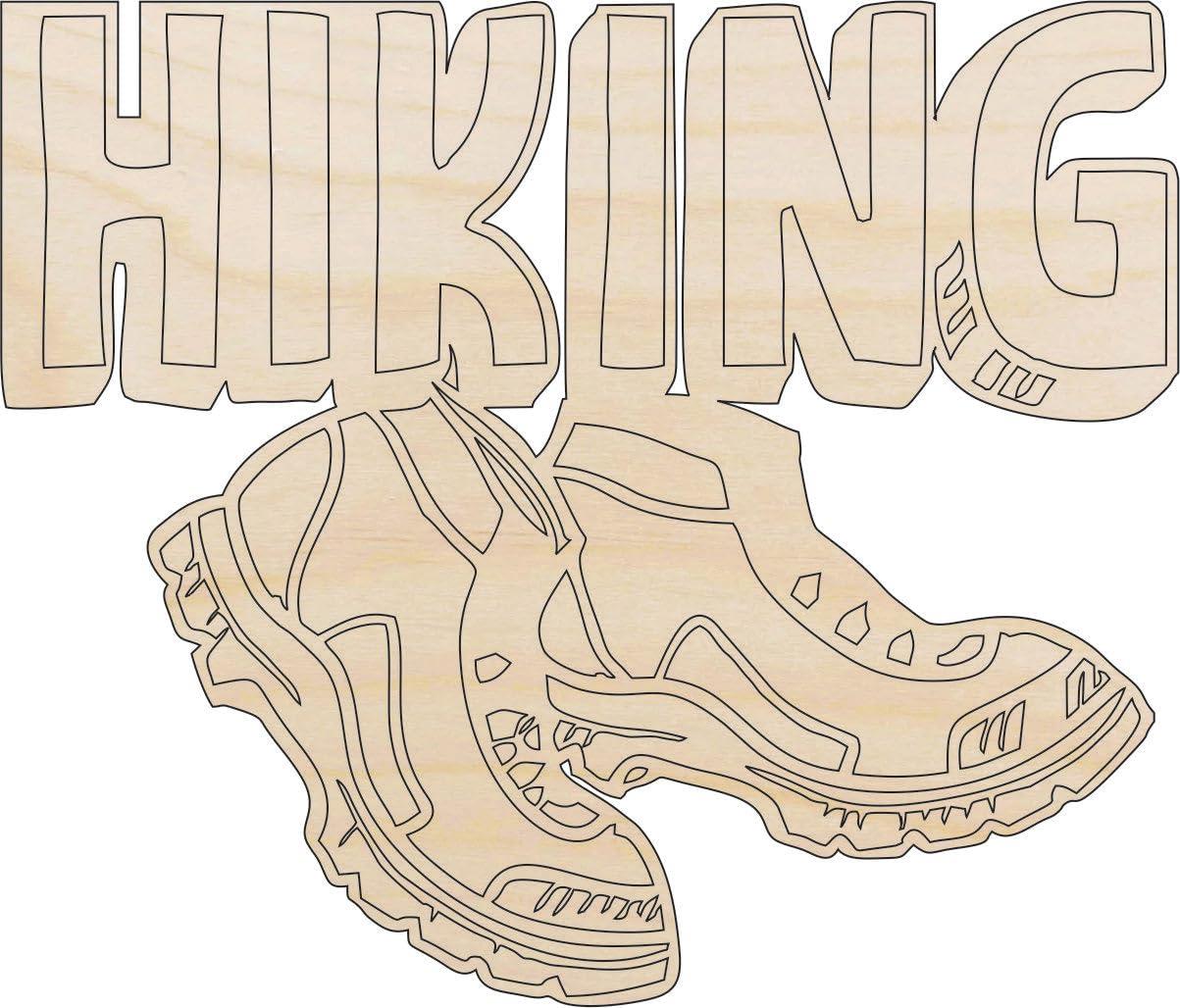The Wood Shape Store Sign Hiking - Laser Cut Out Unfinished Wood Craft Shape TRP59 16" / 1/8" thick