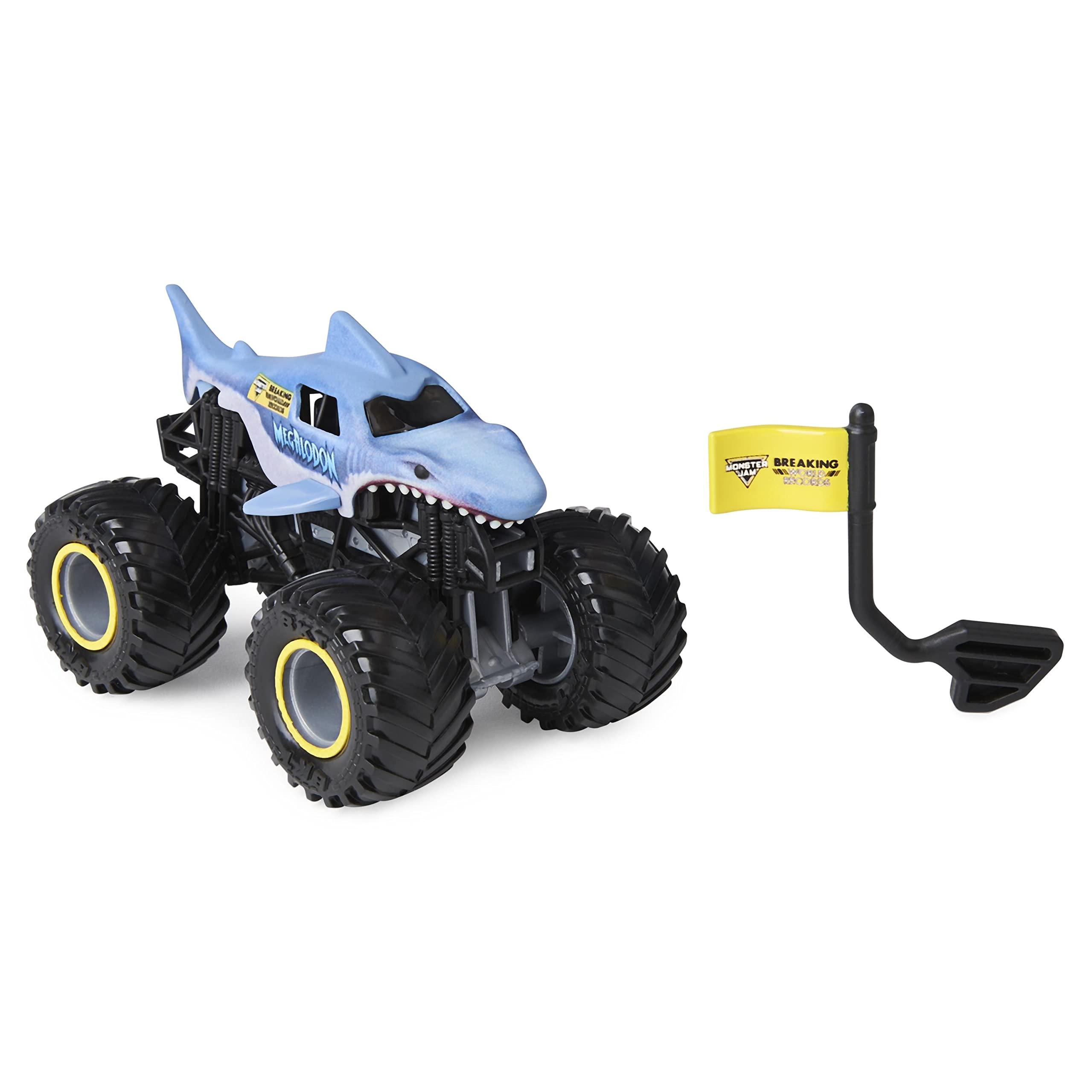 Monster Jam Monster Jam 2021 Target Exclusive Breaking World Records Series 1:64 Scale Diecast Monster Truck with Flag: Megalodon