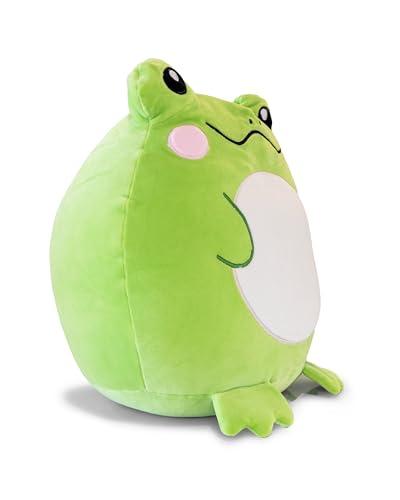 Snuggaboos Snuggaboos Adorable Large 15 Inch Zoe The Frog Squish Plush Pillow - Super Soft Original Cute Plushie Toy: Smiling Stuffed Animal Gift for Kids and Adults