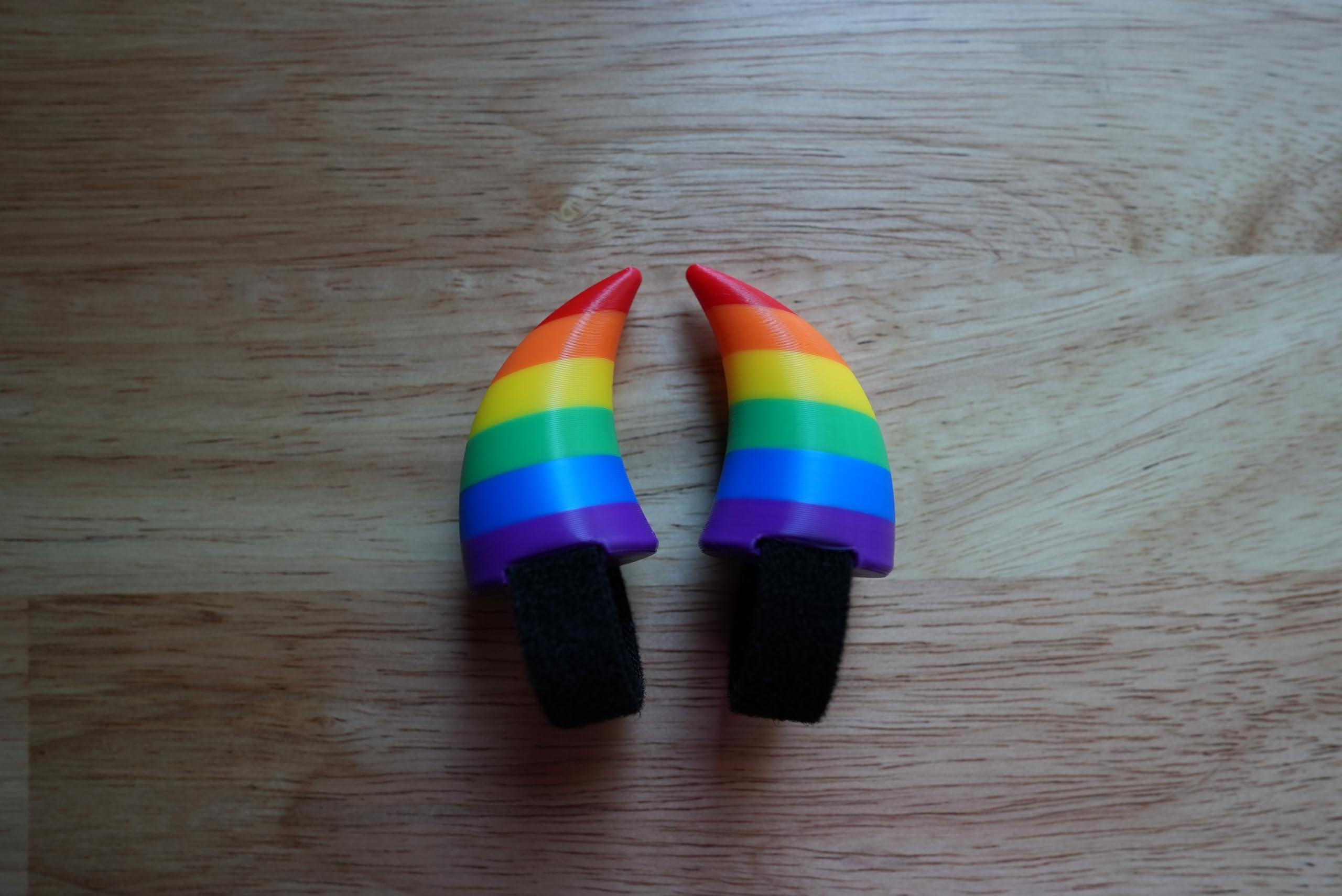 Elegance & Geekery LLC Devil Horns for Headphones (Rainbow)