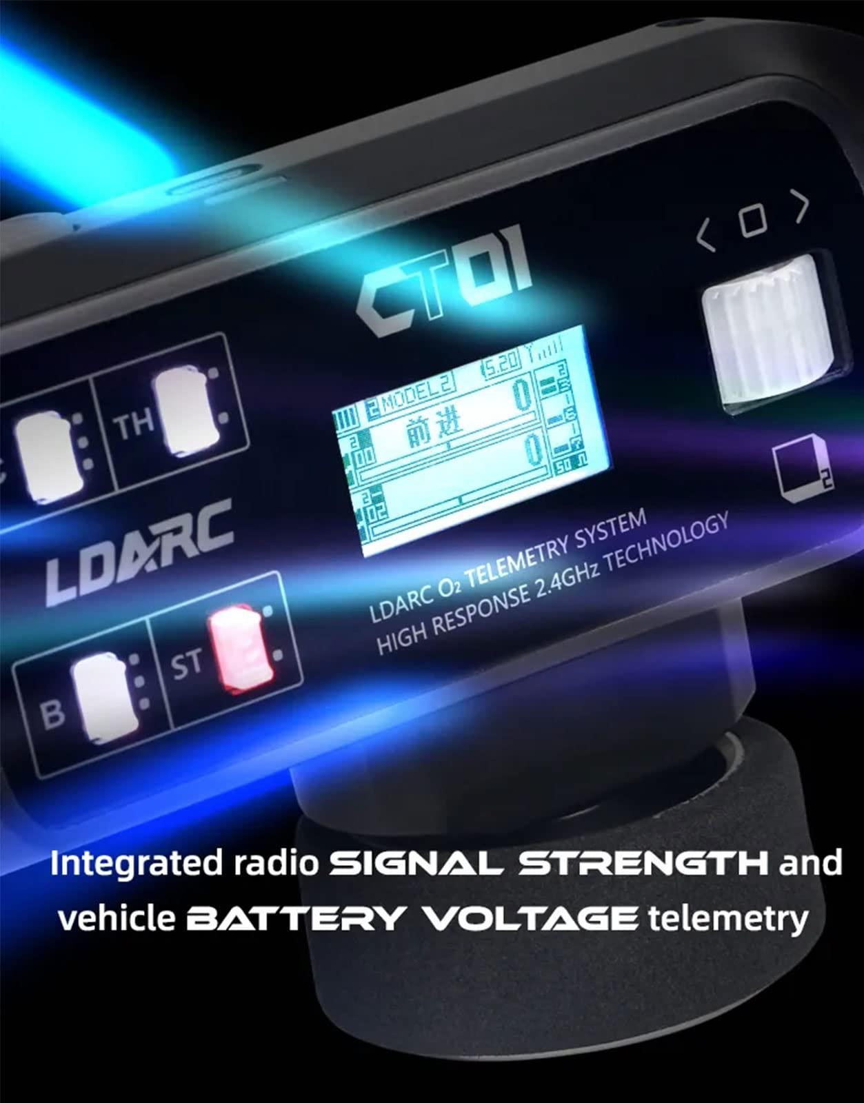 ZKSJ ZKSJ LDARC 8-Channel CT01 Remote Control Radio Transmitter and Receiver 2.4Ghz 400-Meter Signal Range Equipped with LCD Display Suitable for RC Cars/Truck/Crawler/Boats/Airplanes(Grey)