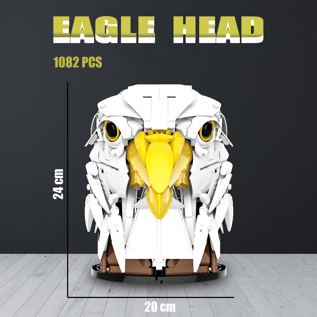 HONLANCH HONLANCH Animal Eagle Head Building Blocks Set1082 PCS Gift for Adults and Kids,Room Decor or Wall displays
