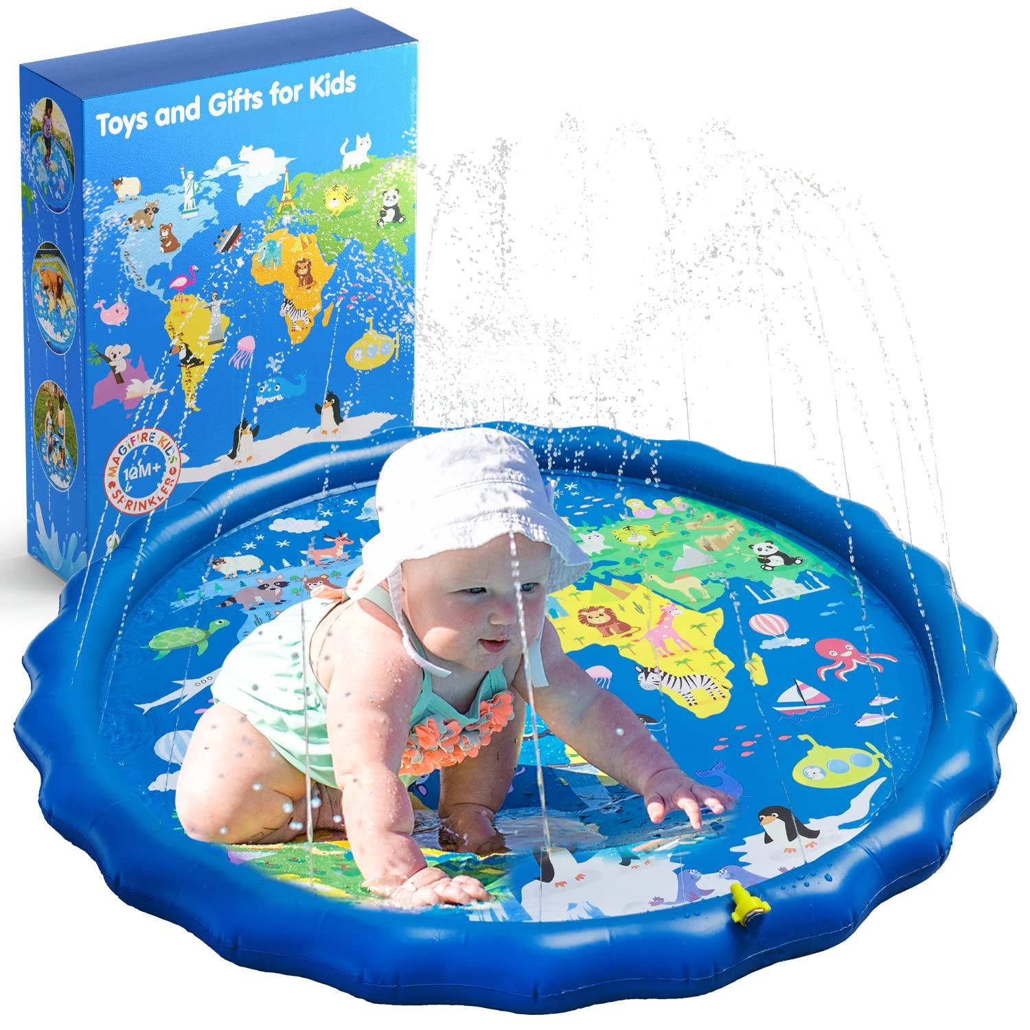 MAGIFIRE Magifire Sprinkler Splash Pad for Toddlers 1-3, 59 In., Water Toys for Dogs, Kids, Outdoor Baby Toys Ideal for Playtime and Cooling Off Outside, Easy to Setup, Ideal for Summer and Backyard Activities