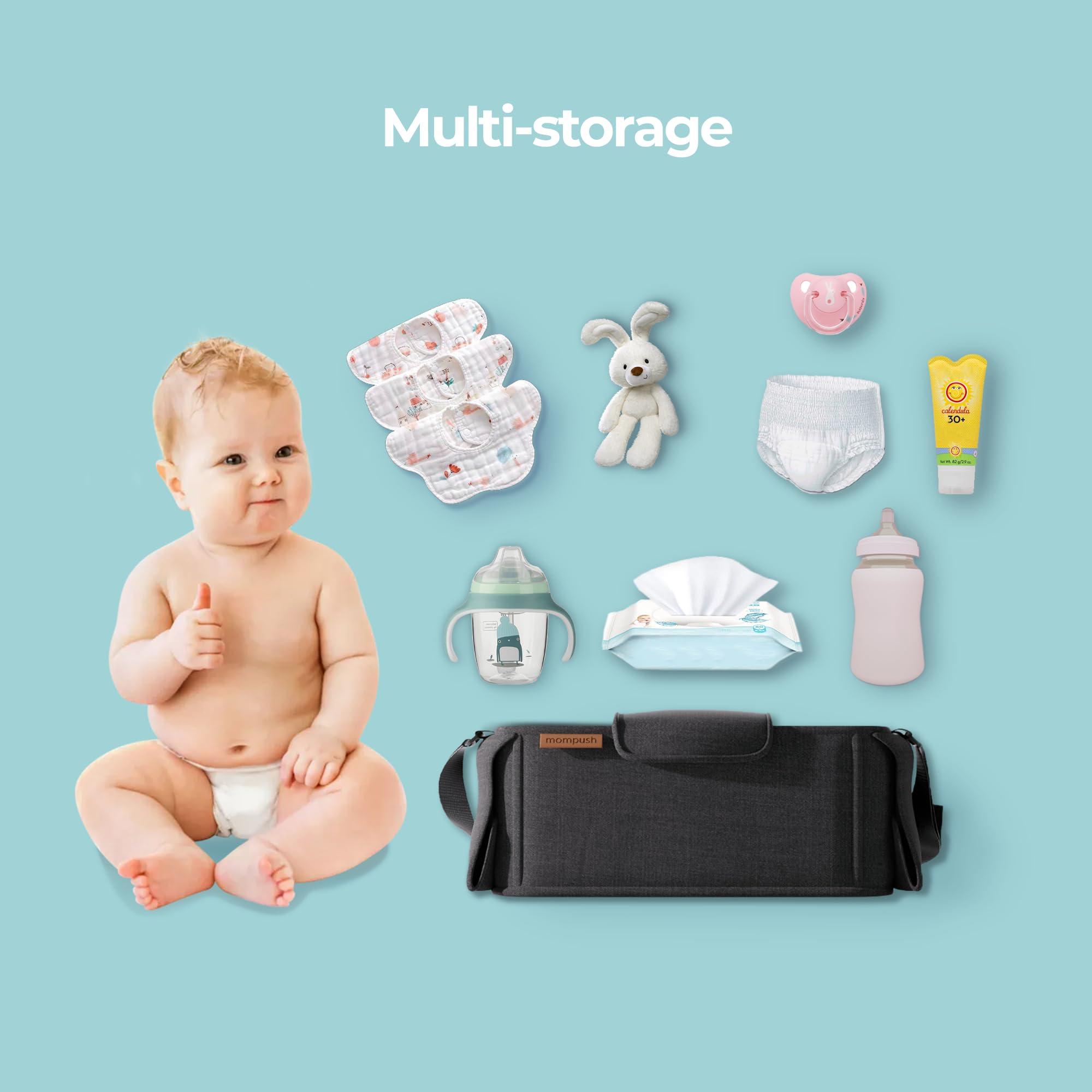 mompush mompush Stroller Organizer with Shoulder Strap, Large Storage Space and Cup Holder, Stroller Accessories Fits for Popular Strollers