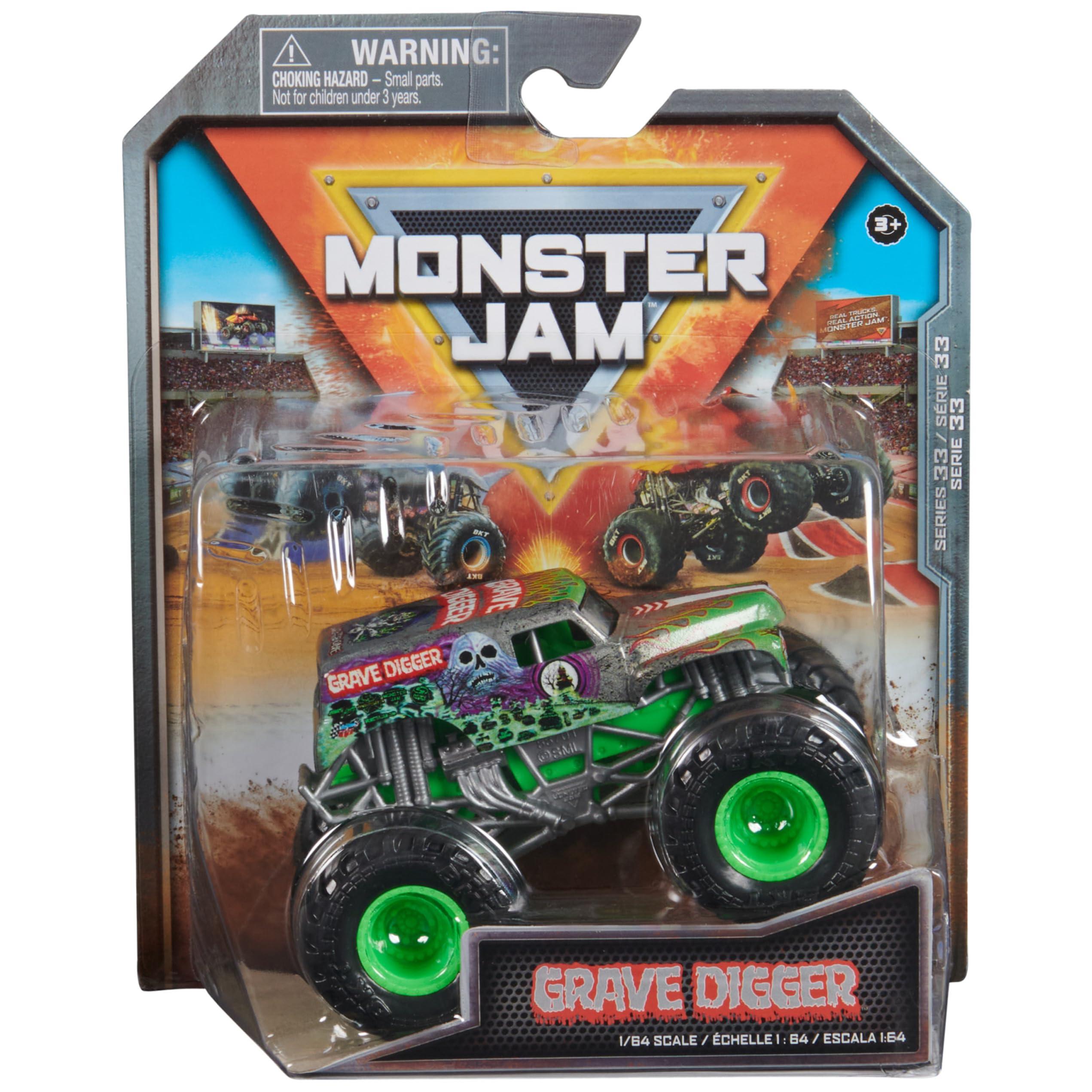 Monster Jam Monster Jam, Official Grave Digger Monster Truck, Die-Cast Vehicle, 1:64 Scale, Kids Toys for Boys Ages 3 and up