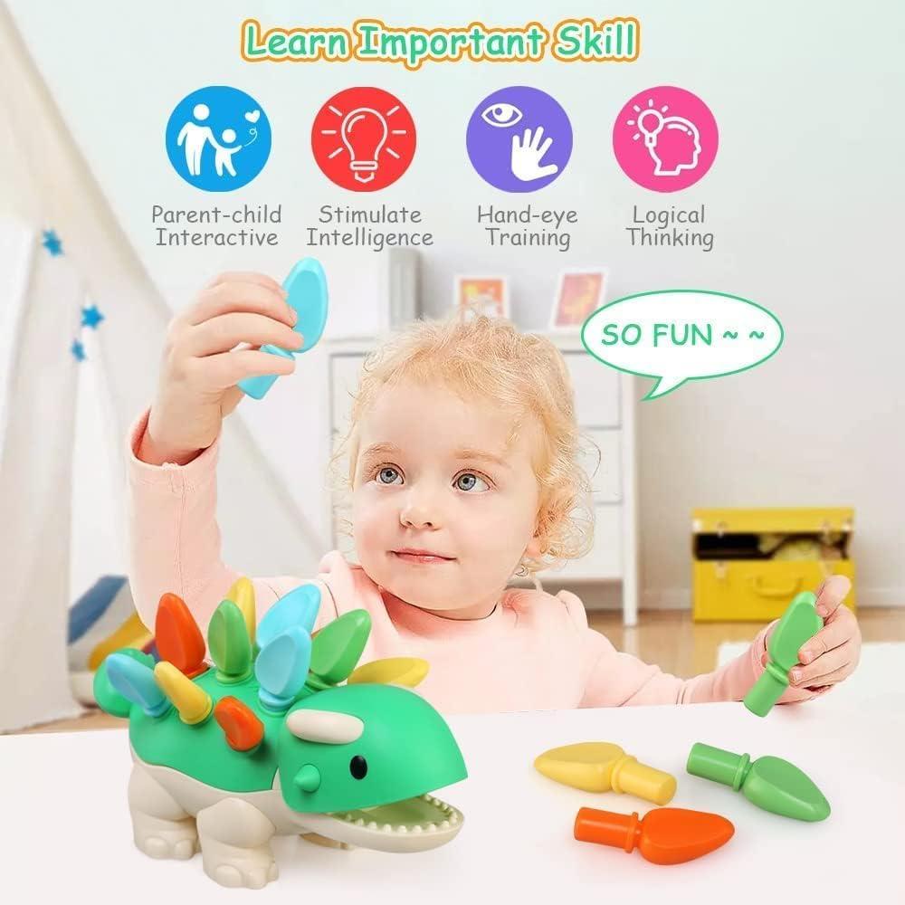 Hirger Montessori Learning Educational Toys for Baby 1 2 3 4 Year Old: Fine Motor Dinosaur Toys for Kids 2-4|Toddler Developmental Toys for Birthday Gift Age 1-2|Preschool Sensory Toys for 12-18 Months