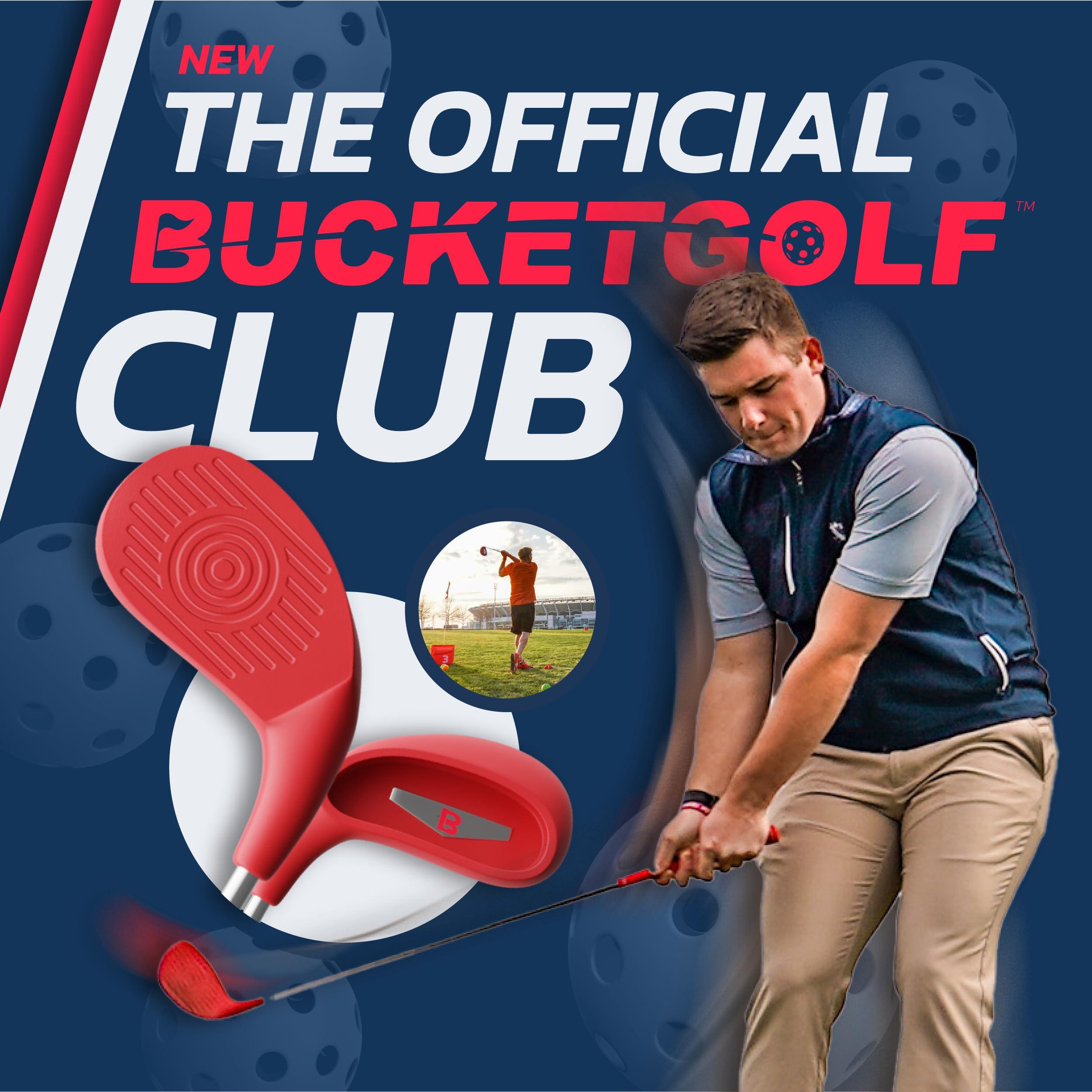 bucketgolf BucketGolf Club - Backyard Outdoor Golf Club with Oversize Club Head to Play BucketGolf, Hit Plastic Or Foam Golf Balls in Grass, Parks, Yards (Right Kids)