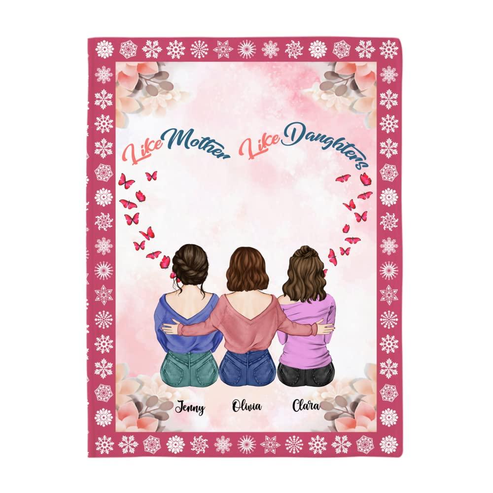 Gossby Gossby Custom Blanket with Names Like Mother Like Daughters Red Background Best Mom Gifts for Birthday,Mom B-Day Gifts for Her,Soft Bed Blanket to Mother