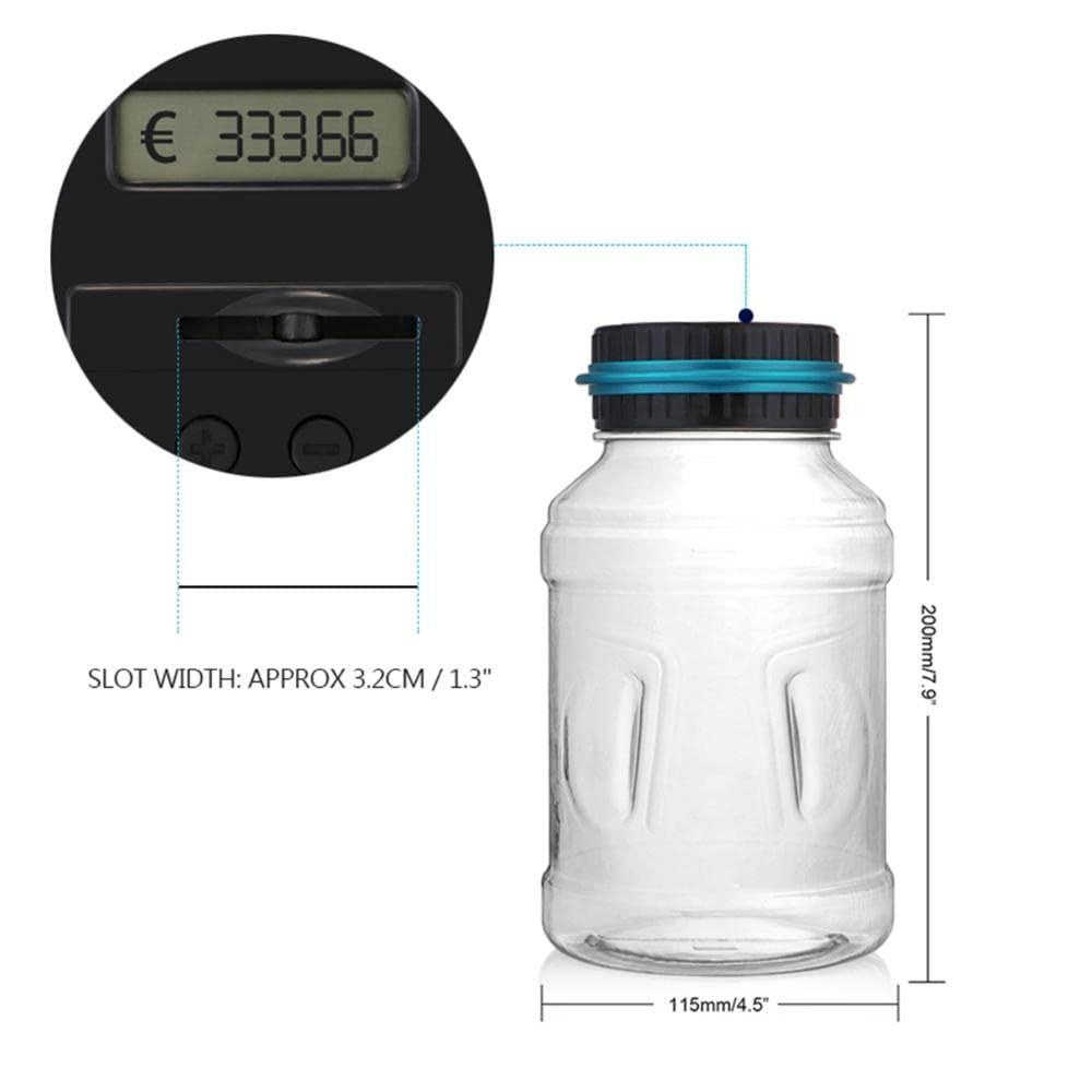 Generic Transparent Plastic Coin Bank Storage Box, Save Spend Share Piggy Bank for Kids, Digital Coin Bank, Money Jar with Child Stickers Home Decor(GBP)