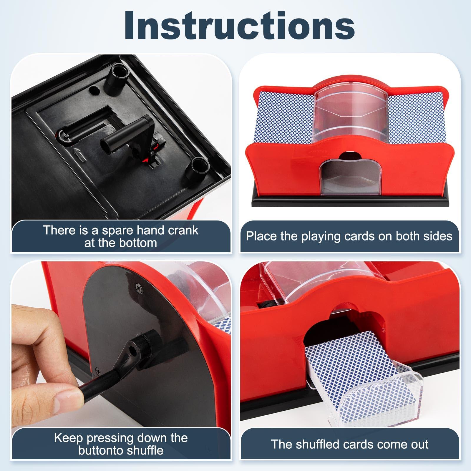 Autotron Autotron Manual Card Shuffler: Uno Card Shuffler, Comes with Two Decks of Playing Cards. Suitable for Playing Games Such as Uno, Hold'em, Blackjack, Rummy, Phase 10, Skip-Bo, and More