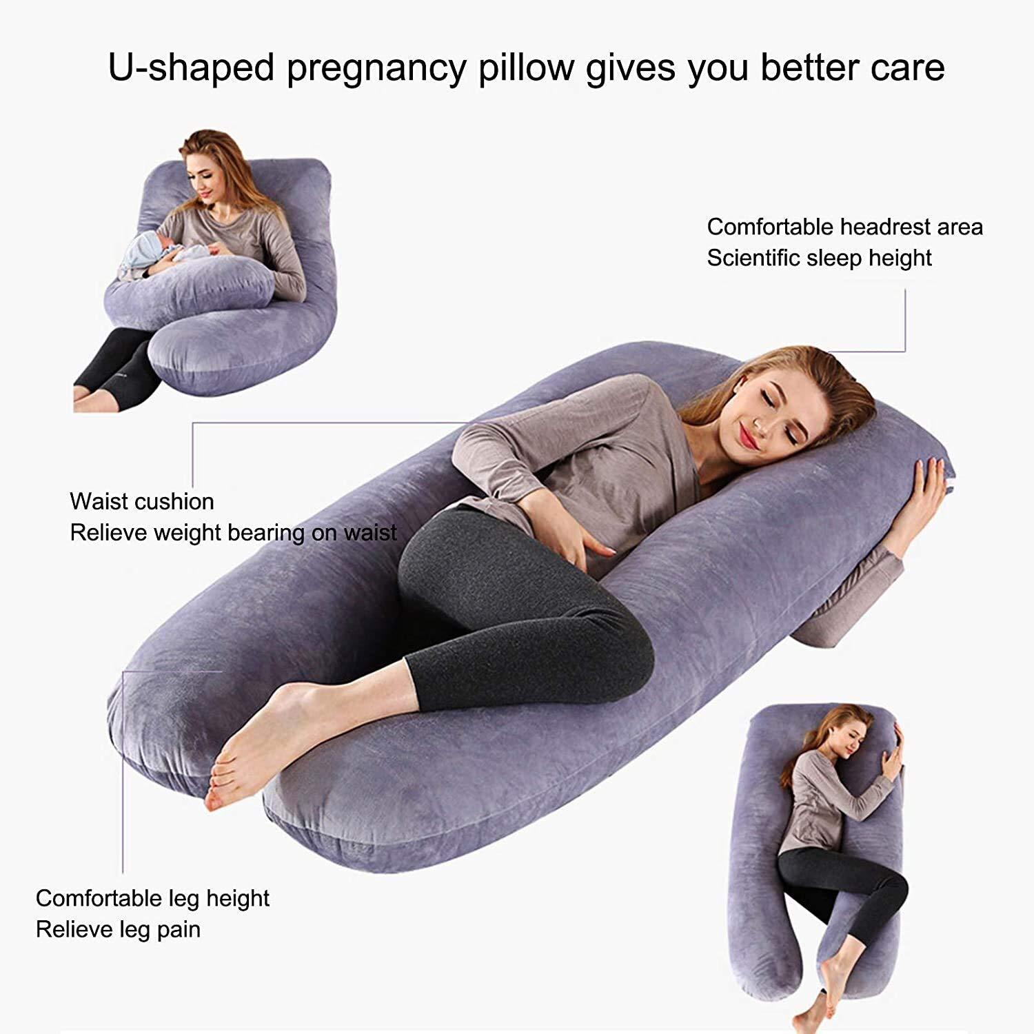 IOCCIOBB IOCCIOBB Pregnancy Pillow,100% Cotton U-Shaped Maternity Pillow, Maternity Pillow,Include Cotton Pillow Cover, Detachable Washable, Body Support Pillow, Relieve Muscle Soreness (Color : 12)