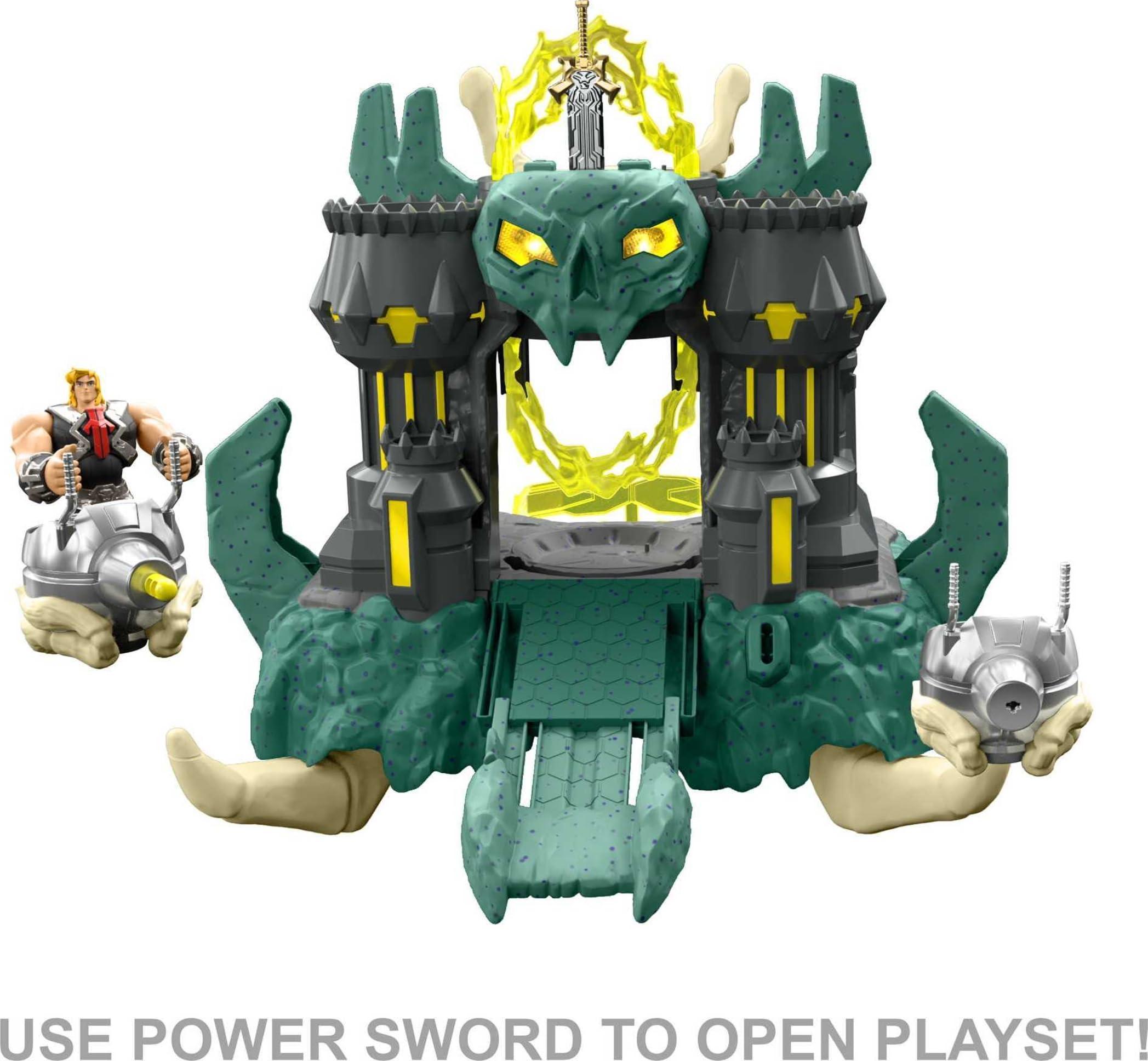Masters of the Universe Masters of the Universe and He-Man Playset, MOTU Castle Grayskull with Drawbridge, Lights, 20 Sounds, Blasters
