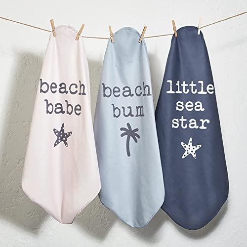 Stephan Baby Stephan Baby Towels with Hoods Quick Dry Baby Beach Towel with Hood and Carrying Bag, 30" Square, Beach Babe