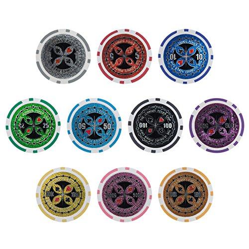 Brybelly Brybelly The Ultimate Poker Chip Holo Inlay Heavyweight 14-gram Clay Composite - Pack of 50 ($5.00 Red)