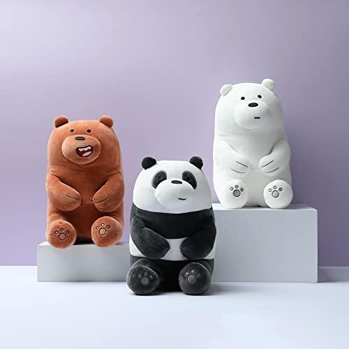 MINISO 11 We Bare Bears Stuffed Animals Ultrasoft Panda Plush Toy Kawaii Throw Pillow for Kids Hugging Doll for Girls Boys