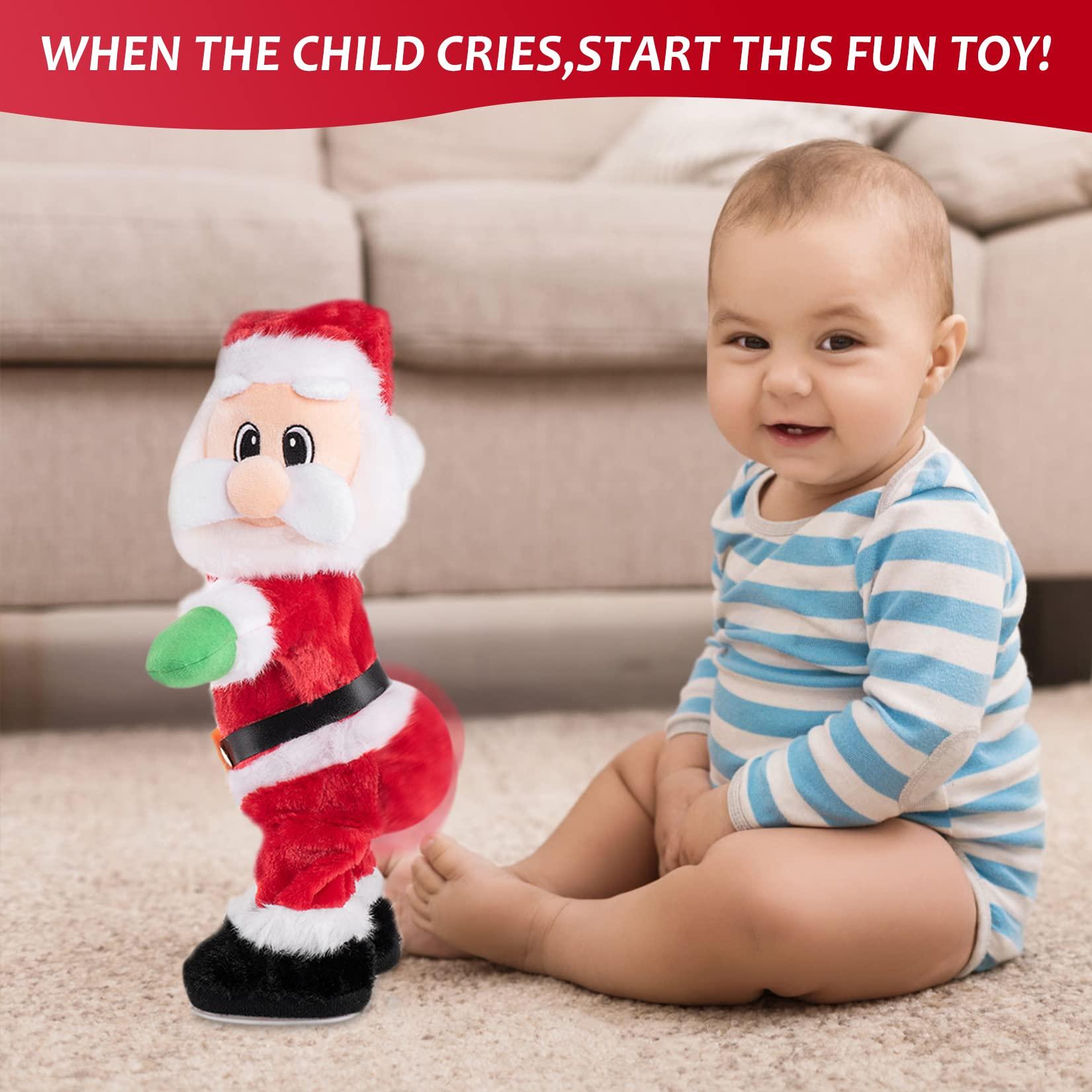 Gfilay Gfilay Twerking Santa Claus - Dancing Electric Christmas Stuffed Plush Doll Singing English Song Xmas Santa Toys for Kids
