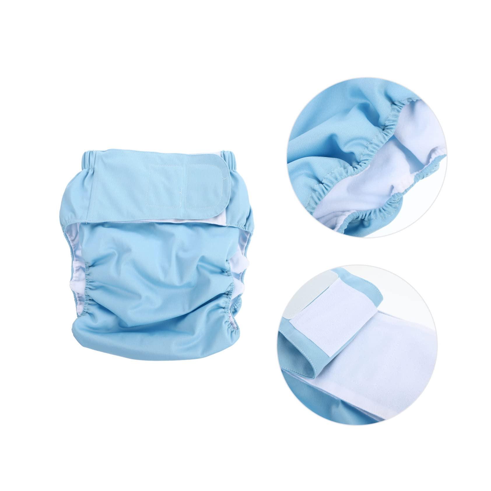 JECOMPRIS JECOMPRIS Adult Cloth Diaper Waterproof Nappy Elderly Incontinence Care Nappies Underwear Reusable Washable Overnight Diapers Pants for Disability Seniors Men Women Blue