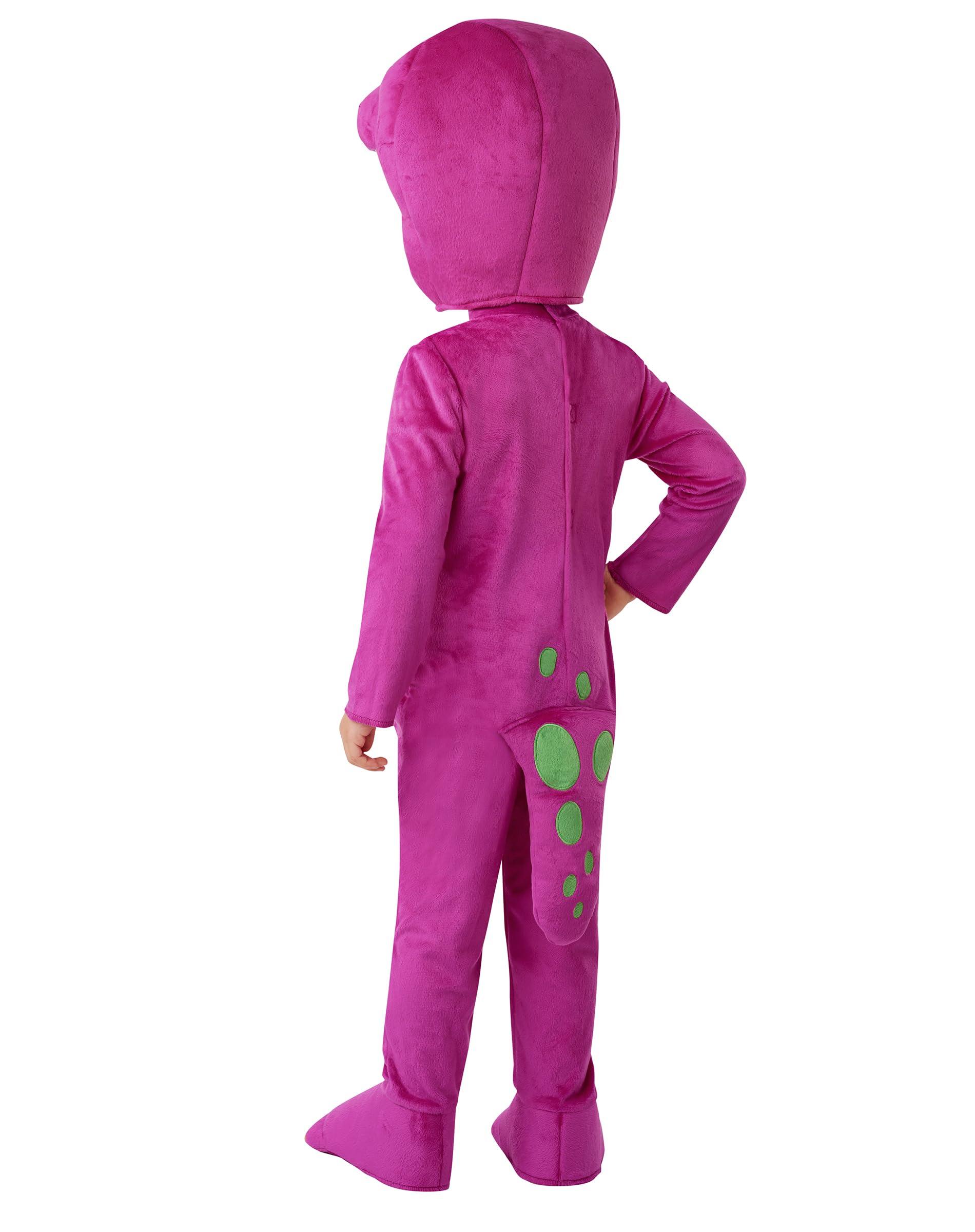 Spirit Halloween Spirit Halloween Toddler Barney Jumpsuit Costume | Officially Licensed | Features an Attached Tail and a Hood 2T