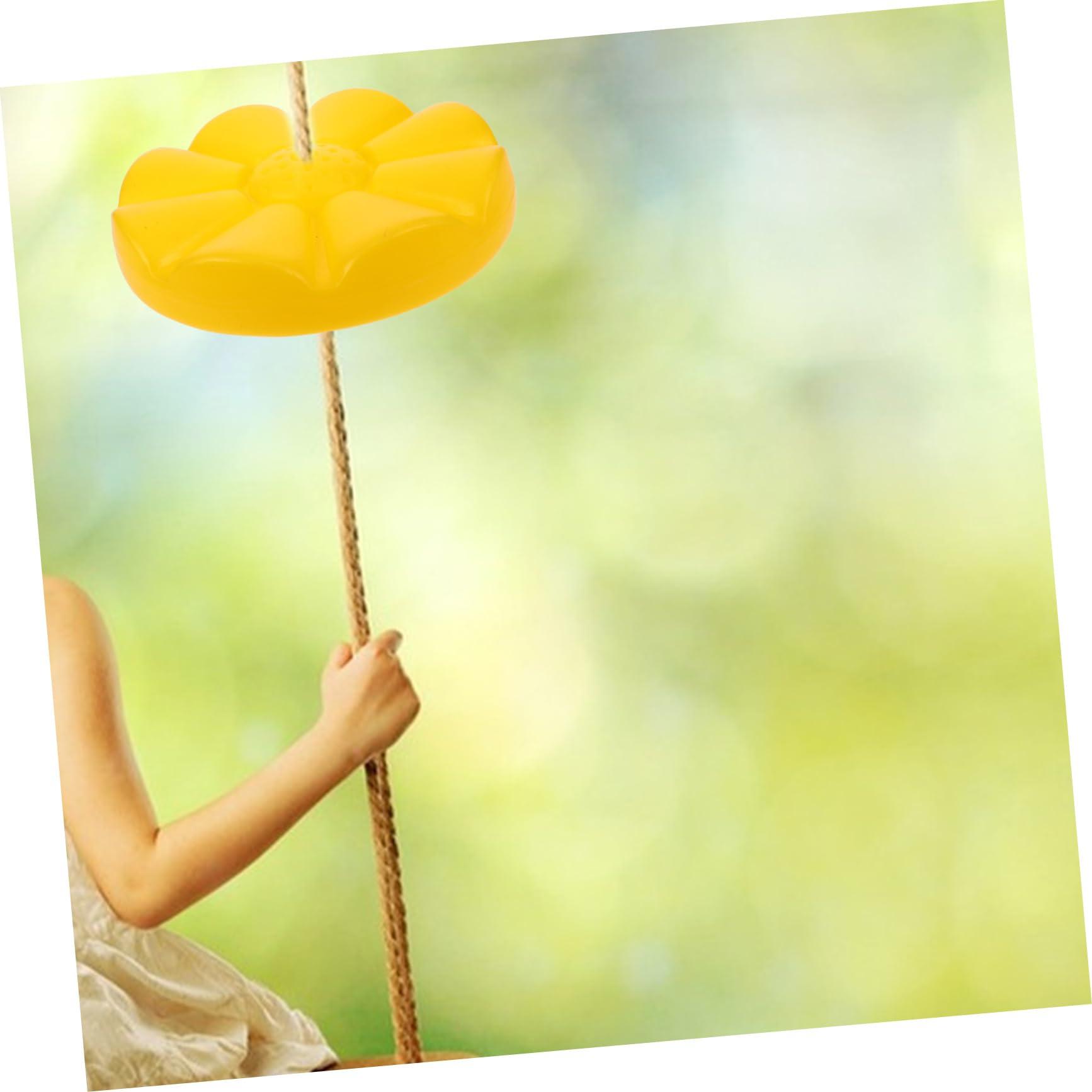 BESPORTBLE BESPORTBLE Swing Climbing Plate Outdoor Climbing Rope Toy Round Playground Swing Seat Swing Tree Accessories Swing Rope Disc Hanging Climbing Rope Board for Children Plastic Yellow