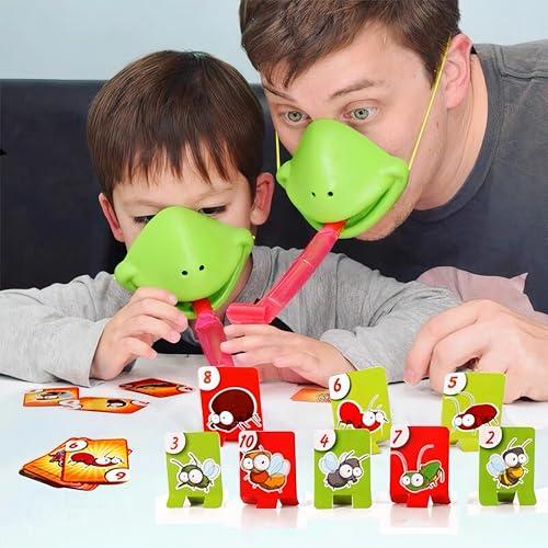Generic Frog Tongue Game Set, Frog Mask with Blow Tongue, Lizard Tongue Game, Frog Blow Tongue Mask Game, Frog Toy Tongues Out Game, with Blowing Air, Multiplayer Party Game (6-Pack Masks)