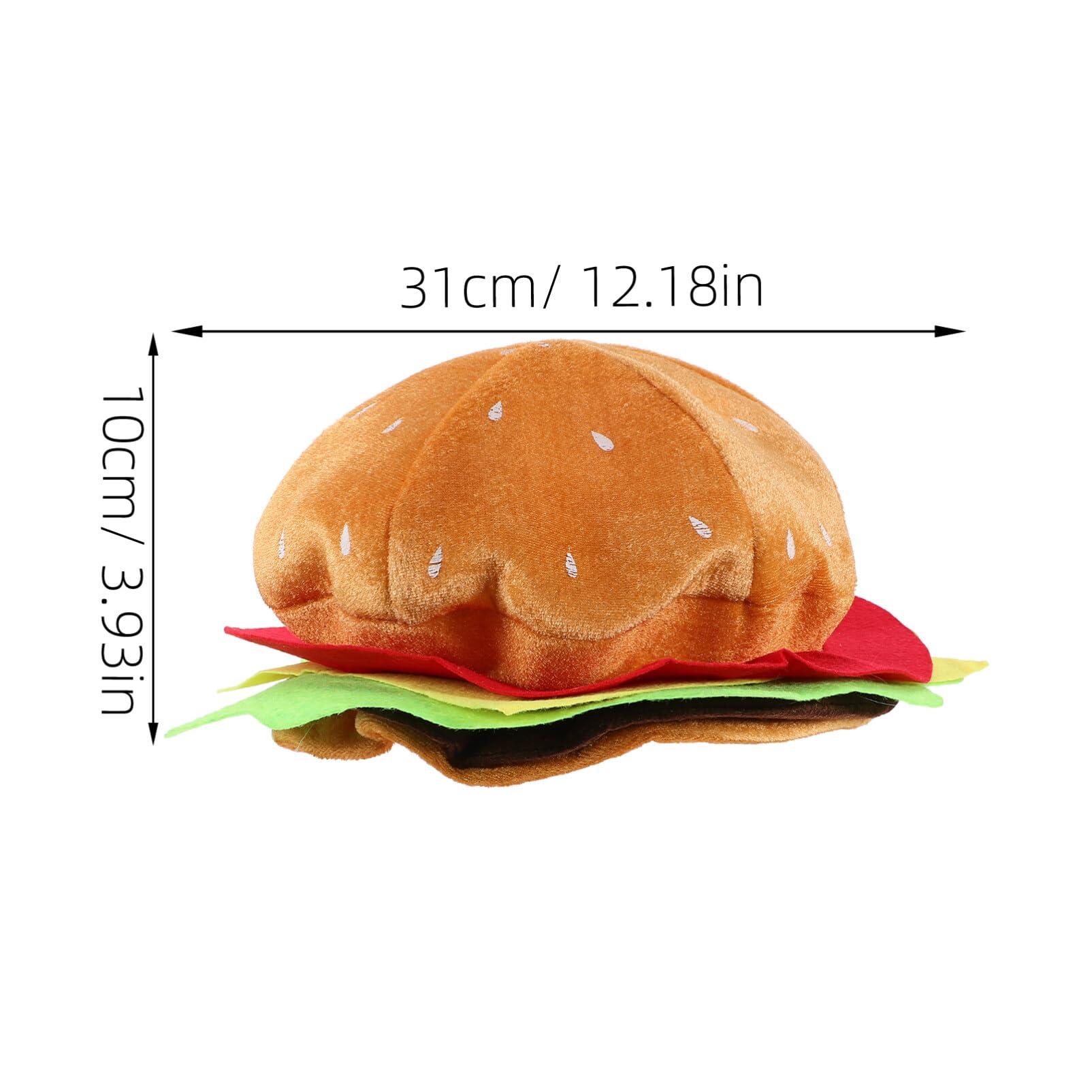 STOBAZA STOBAZA Funny Hamburger Hat, Food Cheeseburger Headgear Hat for Funny Party Hat Soft Plush Burger Hat, Crazy Silly Costume Hat Headwear for Halloween Party Role Play Dress Up, One Size Fits