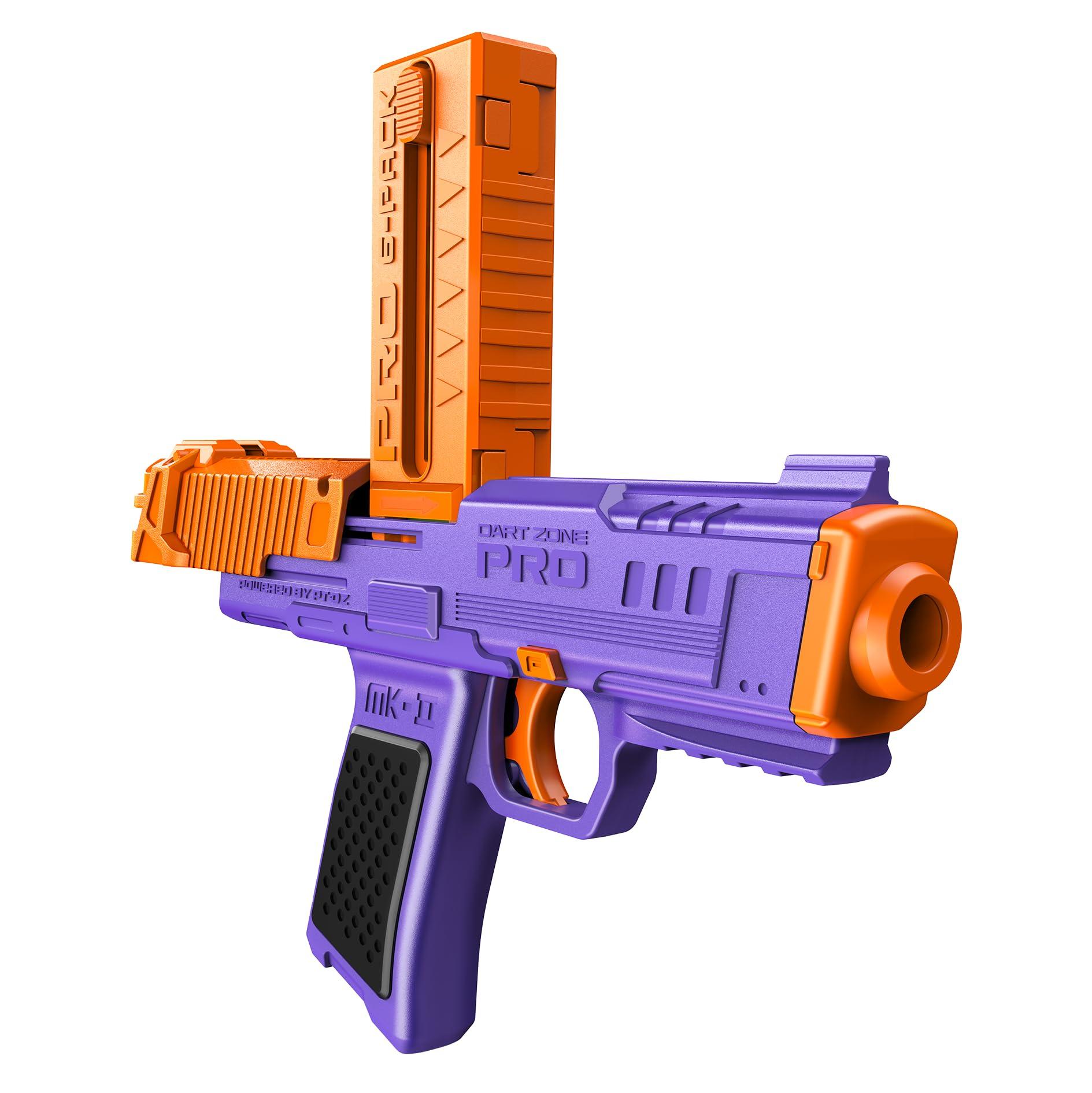 DART ZONE DART ZONE Pro-Series MK-2 120 FPS Foam Blaster for Adults, Teens - Soft Bullet Blaster Ages 14+ with 18 Half Length Darts, 2 Mags & Holsters Red Toy Pistol Blaster 120 ft Range