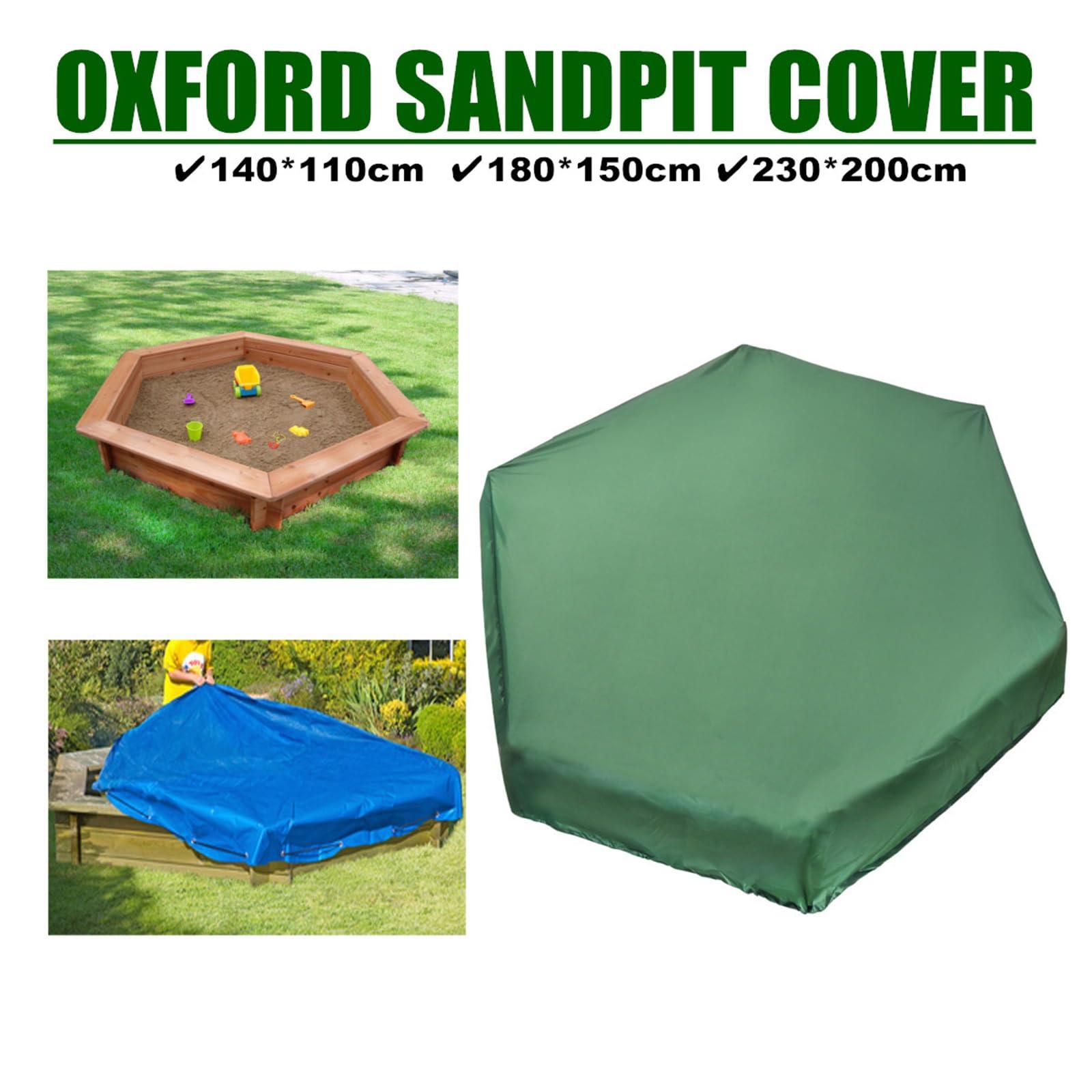 Wuyangcun Waterproof Sandpit Cover 55x43In Green Hexagonal Oxford Cloth Sun Protection Colorfast Sandbox Protective Cover for Sandpit Toys Swimming Pool Furniture