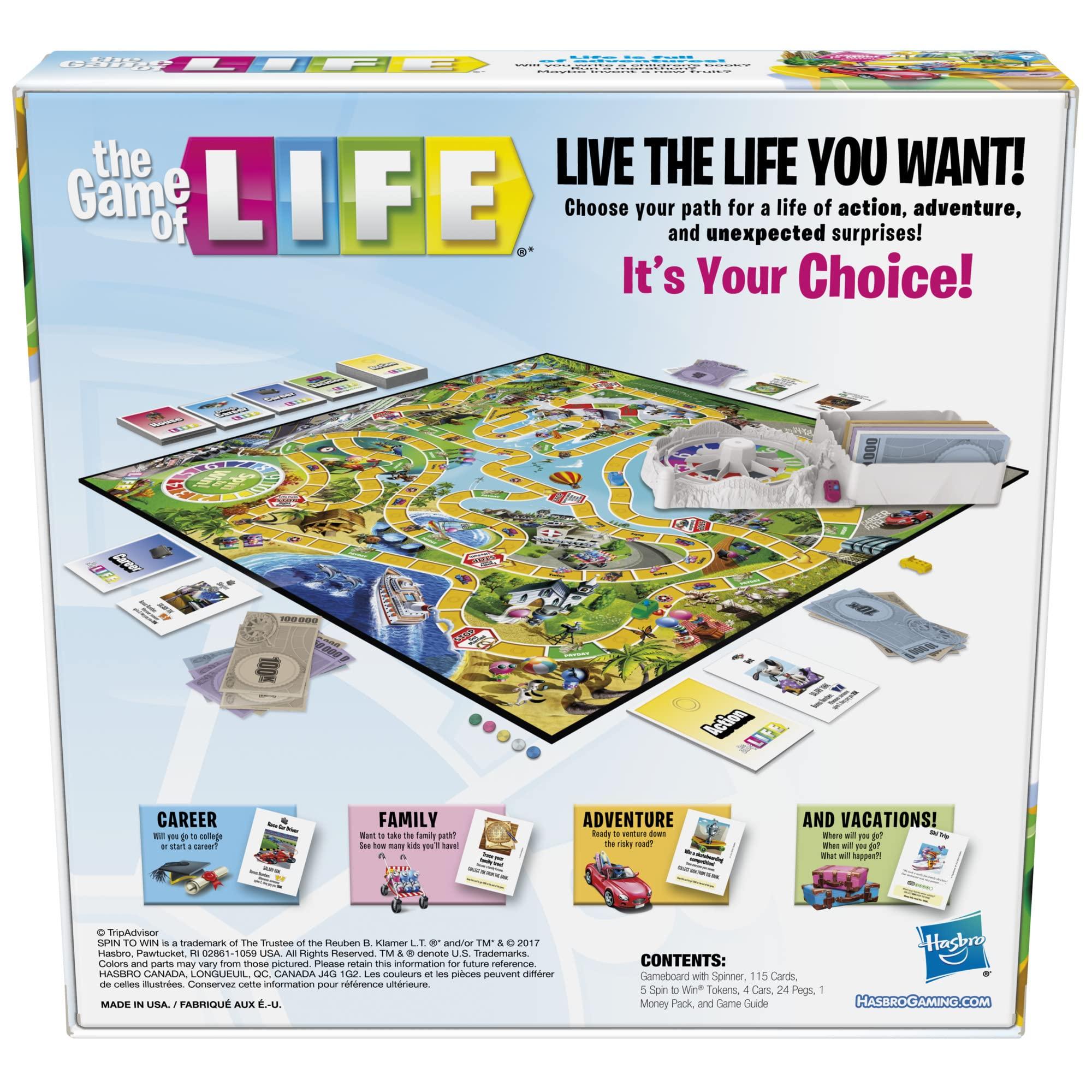 Hasbro Hasbro Gaming The Game of Life Board Game, Family Games for Kids Ages 8+, Includes 31 Careers, Family Board Games for 2-4 Players, Family Gifts (Amazon Exclusive)