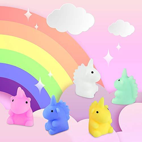 Mypre Unicorn Mochi Squishy Hand Toys Mini Mochi Squishies Squeeze Toy Birthday Party Favors for Kids Kawaii Squishys Stress Reliever, Pack of 10