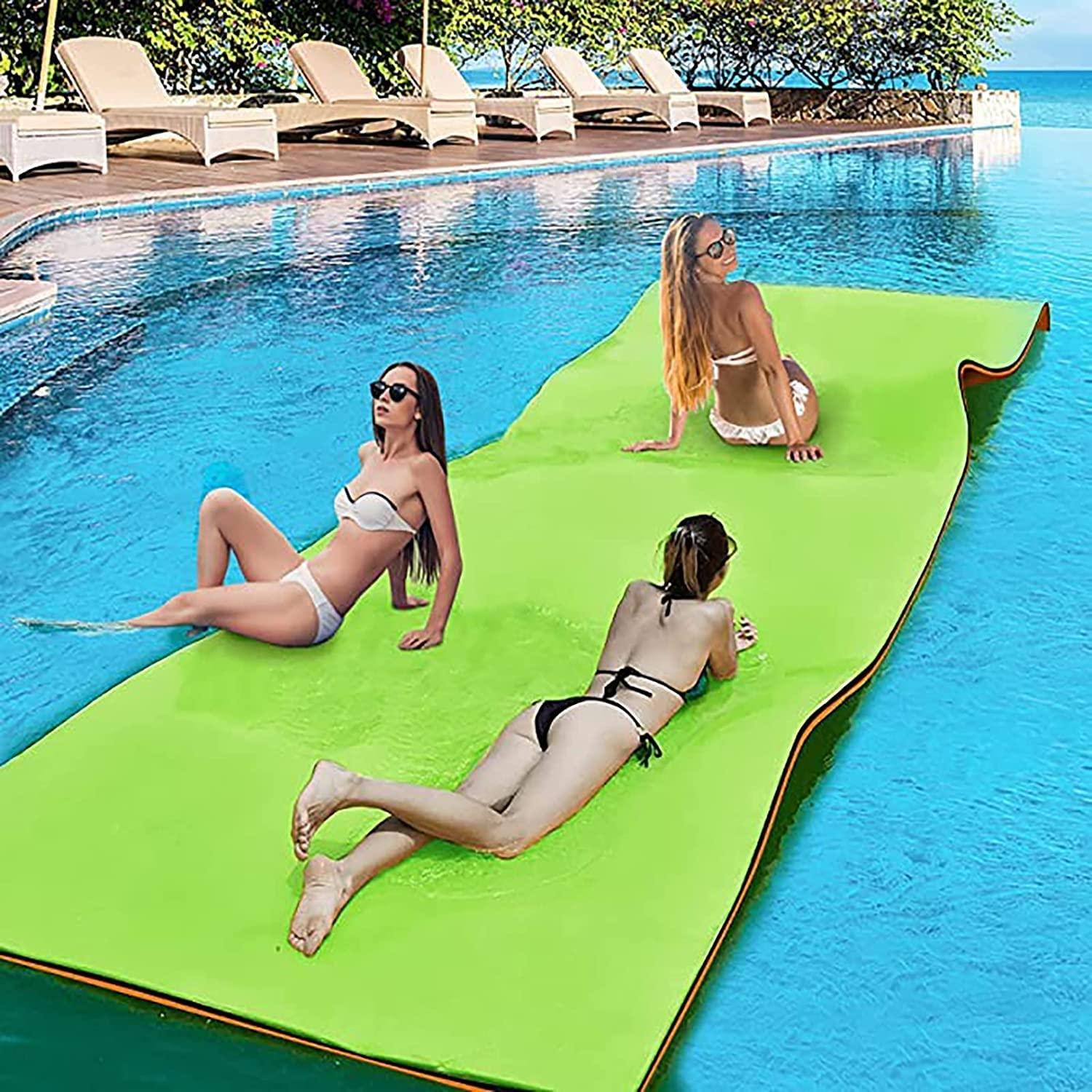 Llchaensc Llchaensc Water Floating Mat for Lake Floating Foam Water Pad for Kids and Adults, 2 Layer Tear-Resistant XPE Foam Pool Float for Party,Green,140X55X2.2cm