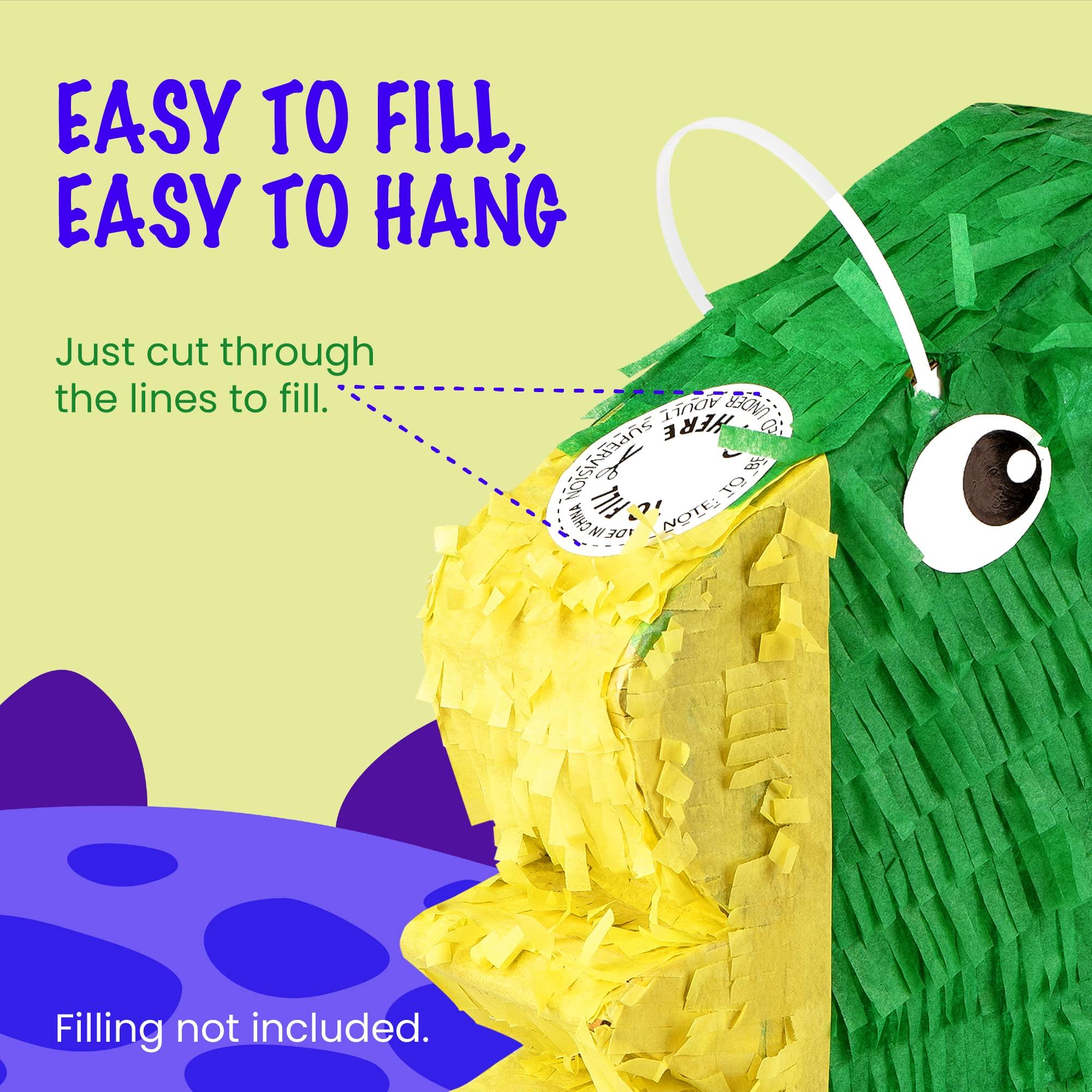 IMPRESA IMPRESA Dinosaur Pinata for Dino Party Decorations with Blindfold & Baton  For Birthdays & Games (1 Set) - Dinosaur Party Decorations