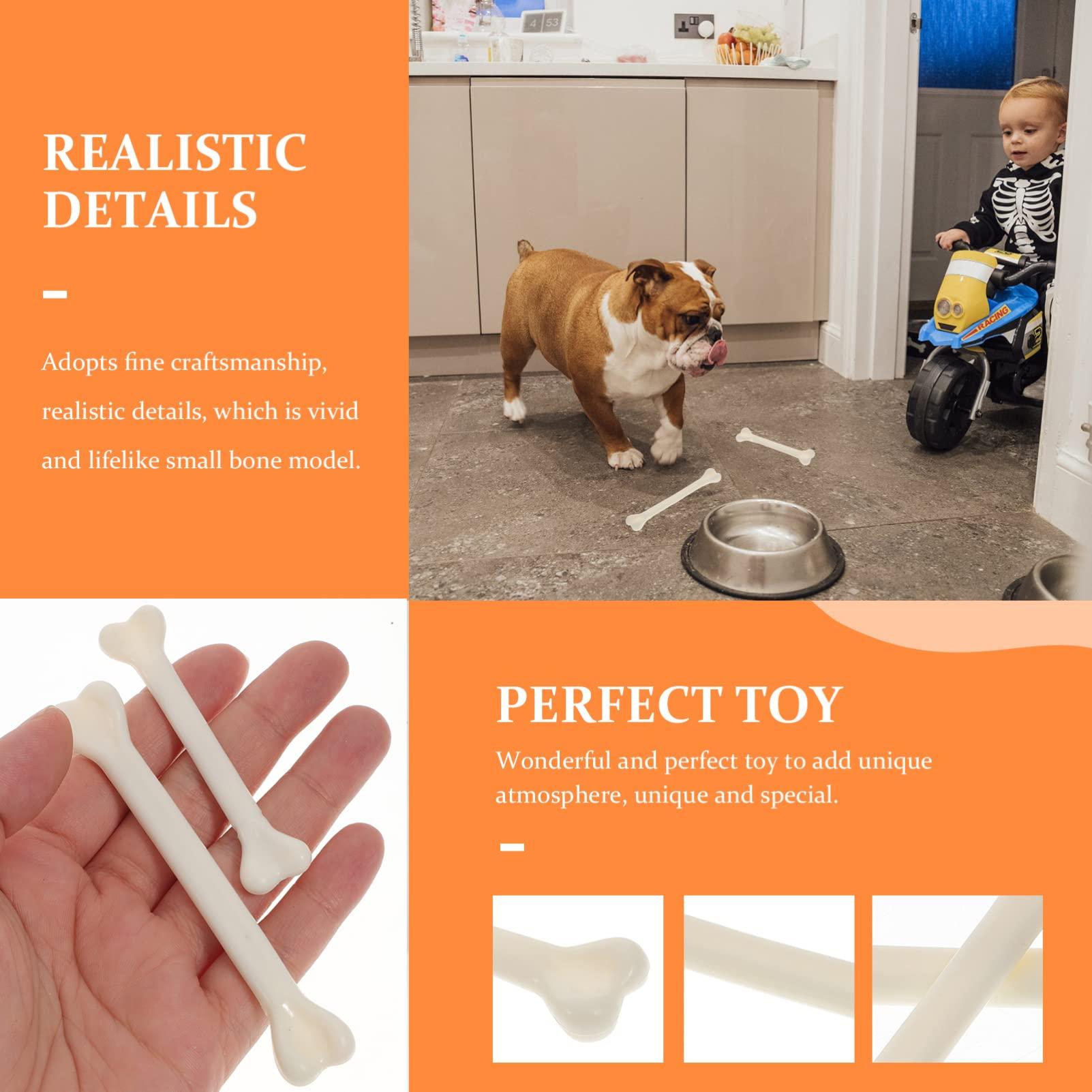 Gadpiparty Gadpiparty 48pcs Halloween Bones Decor White Plastic Bone Halloween Props Mini Skeleton Fake Bones Plastic Skeleton Bones Plastic Bones for Halloween Party Fake Plastic Bones Toy Artificial