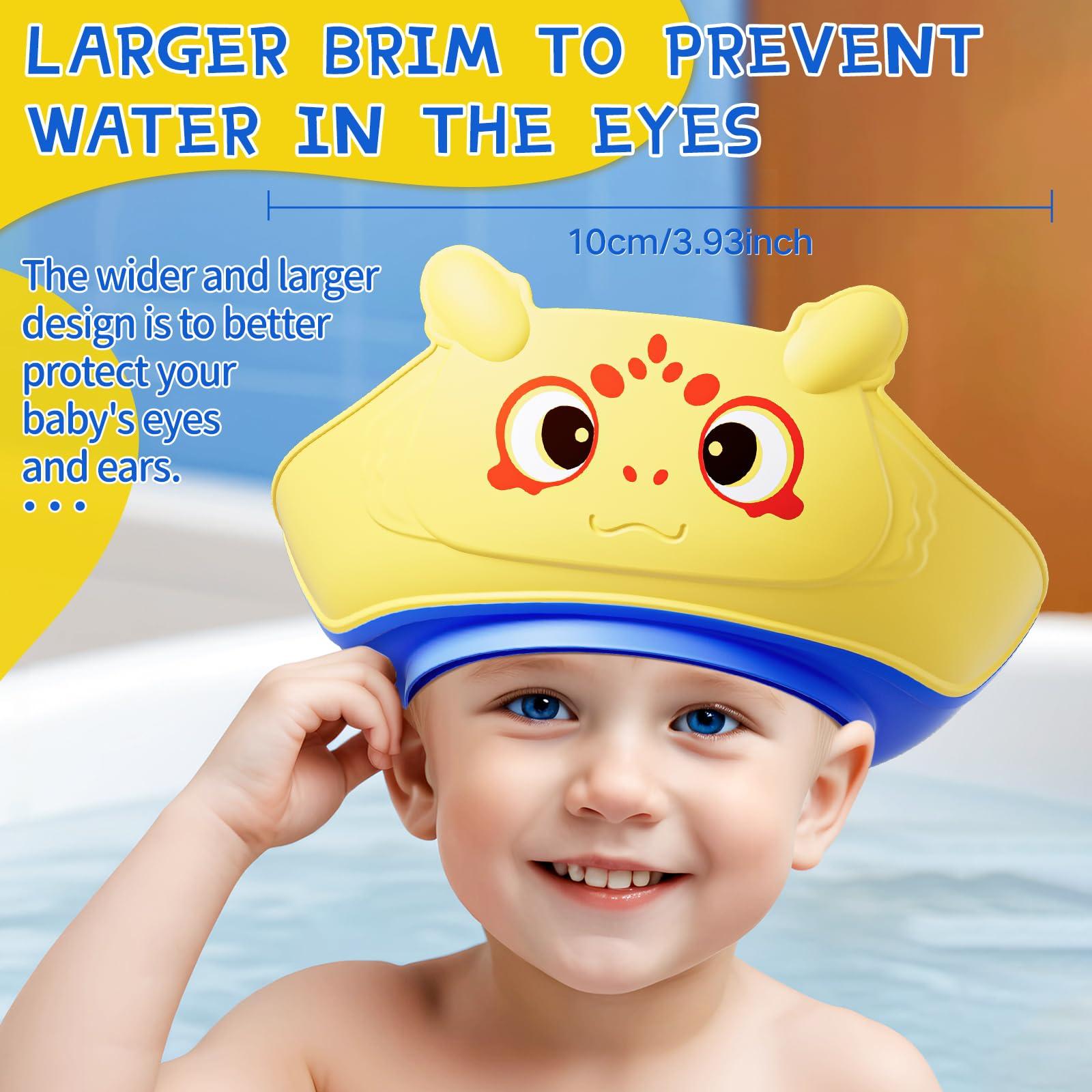 Lonlown Baby Shower Cap for Kids,Adjustable Bath Visor for Toddler Shower Cap for 1-10 Years Old Kids,Soft Baby Bath Visor Protector Eye Ear,Washing Hair Fun