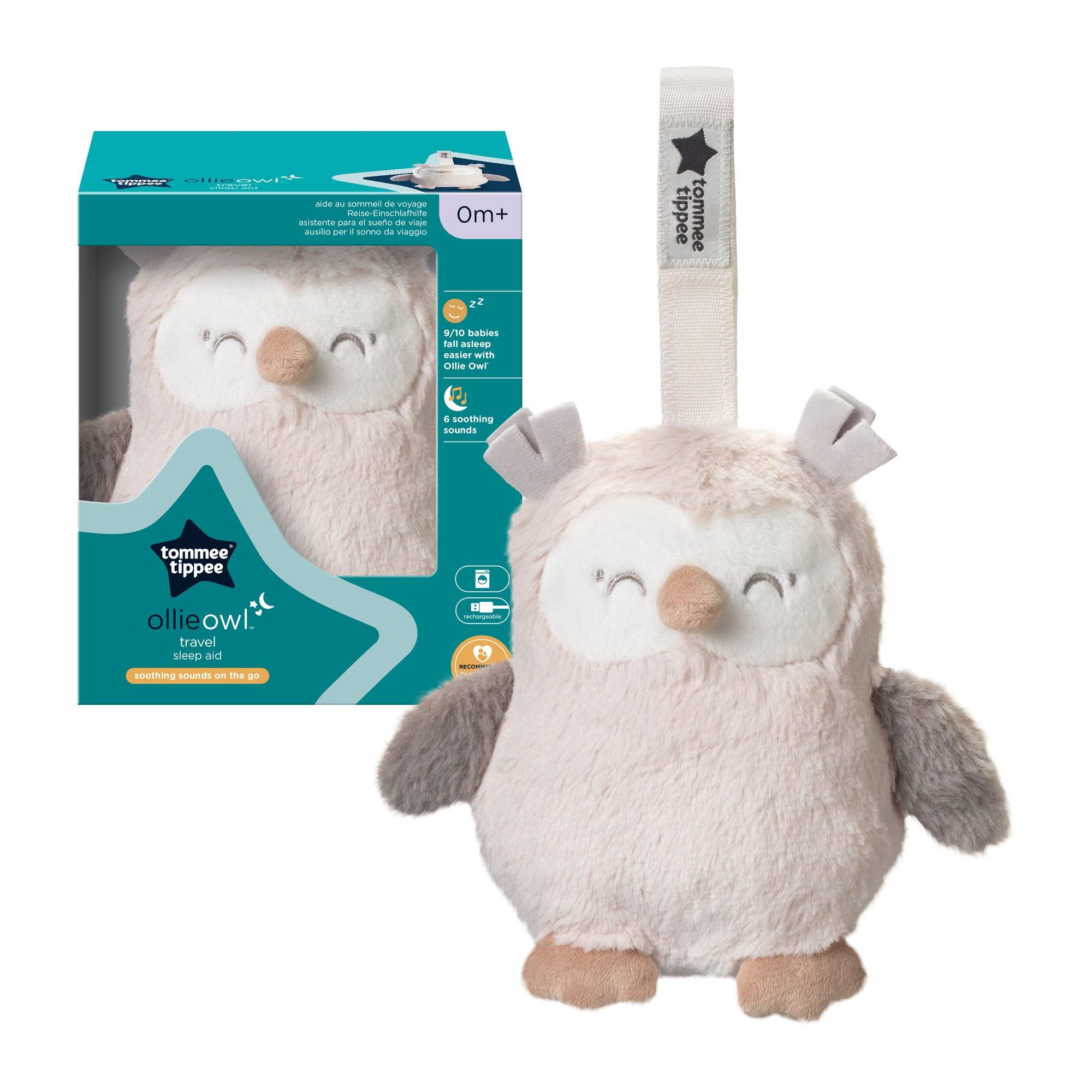 Tommee Tippee Tommee Tippee Mini OllieOwl Travel Nursery Sleep Aid, White Noise Machine, USB-Chargeable, 72 Hour Battery Life, Machine Washable